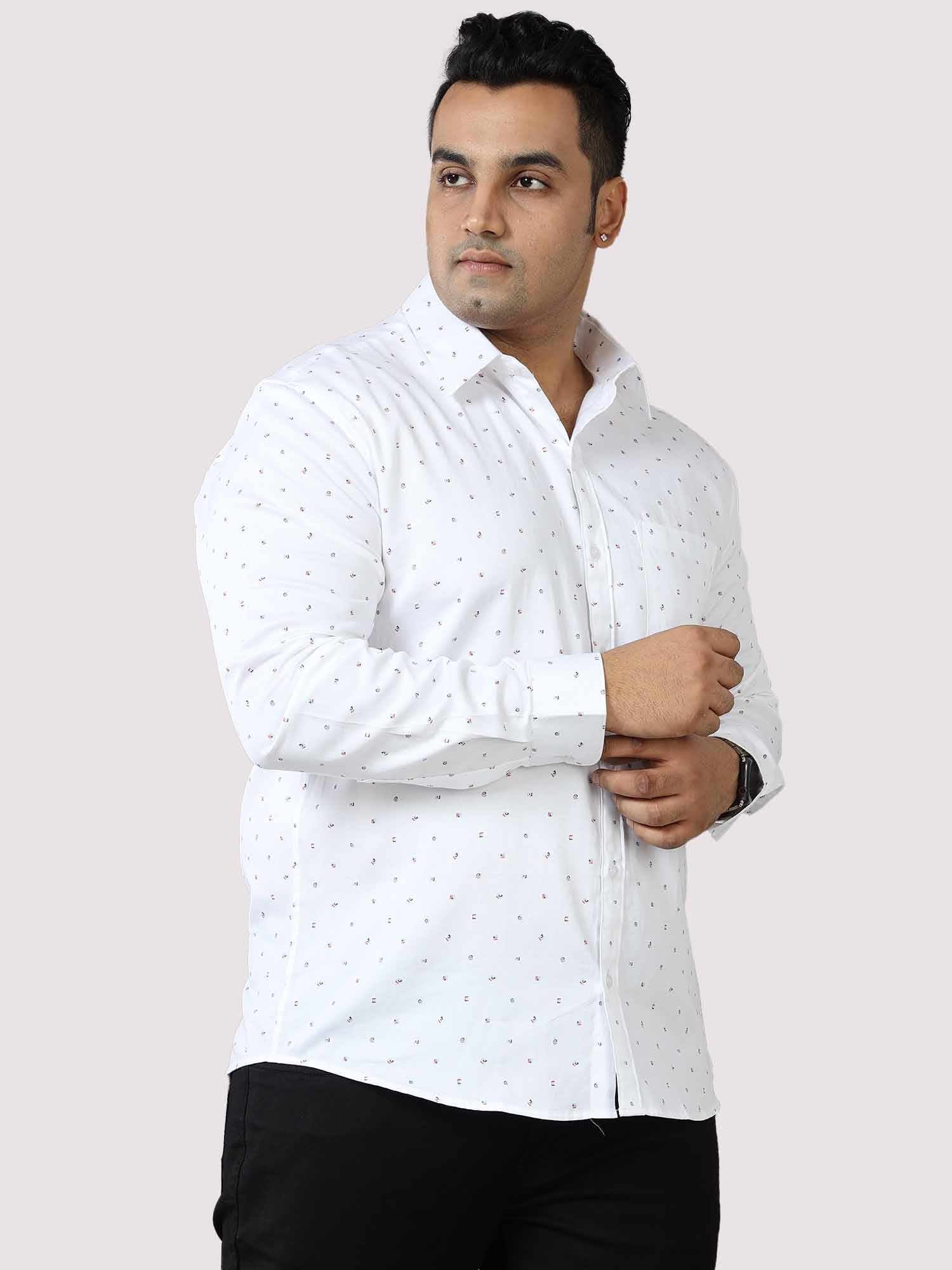Exotic Printed Cotton Full Shirt Men's Plus Size