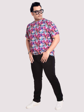 Azalea  Flower  Digital Printed Round Neck T-Shirt Men's Plus Size