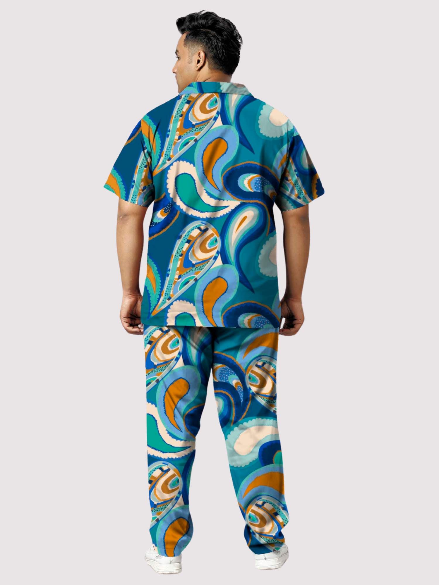 Big Size Paisly Plus Size Men's Full Co-ord Set