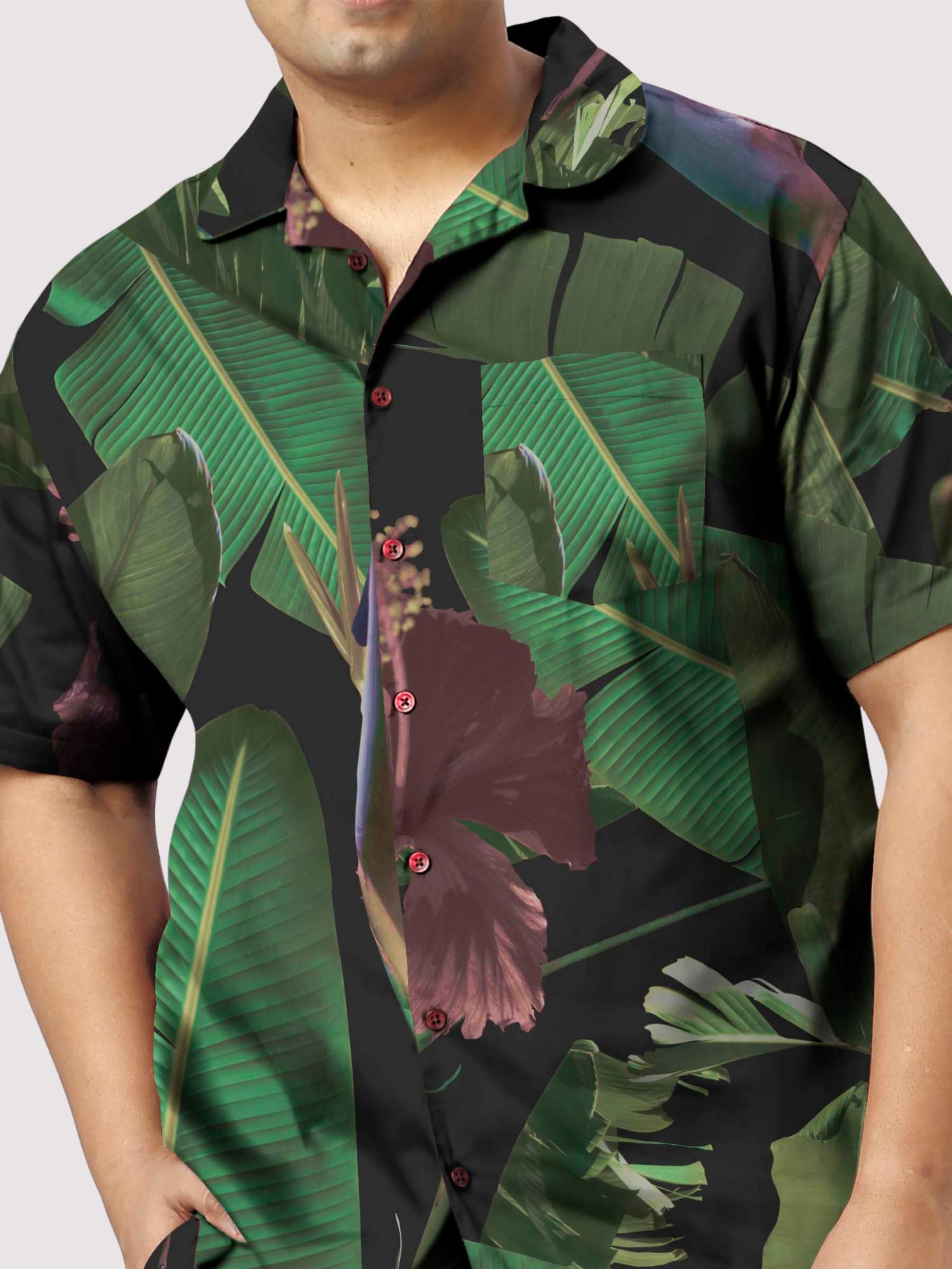 Banana Leaf Printed Plus Size Men's Full Co-ord Set