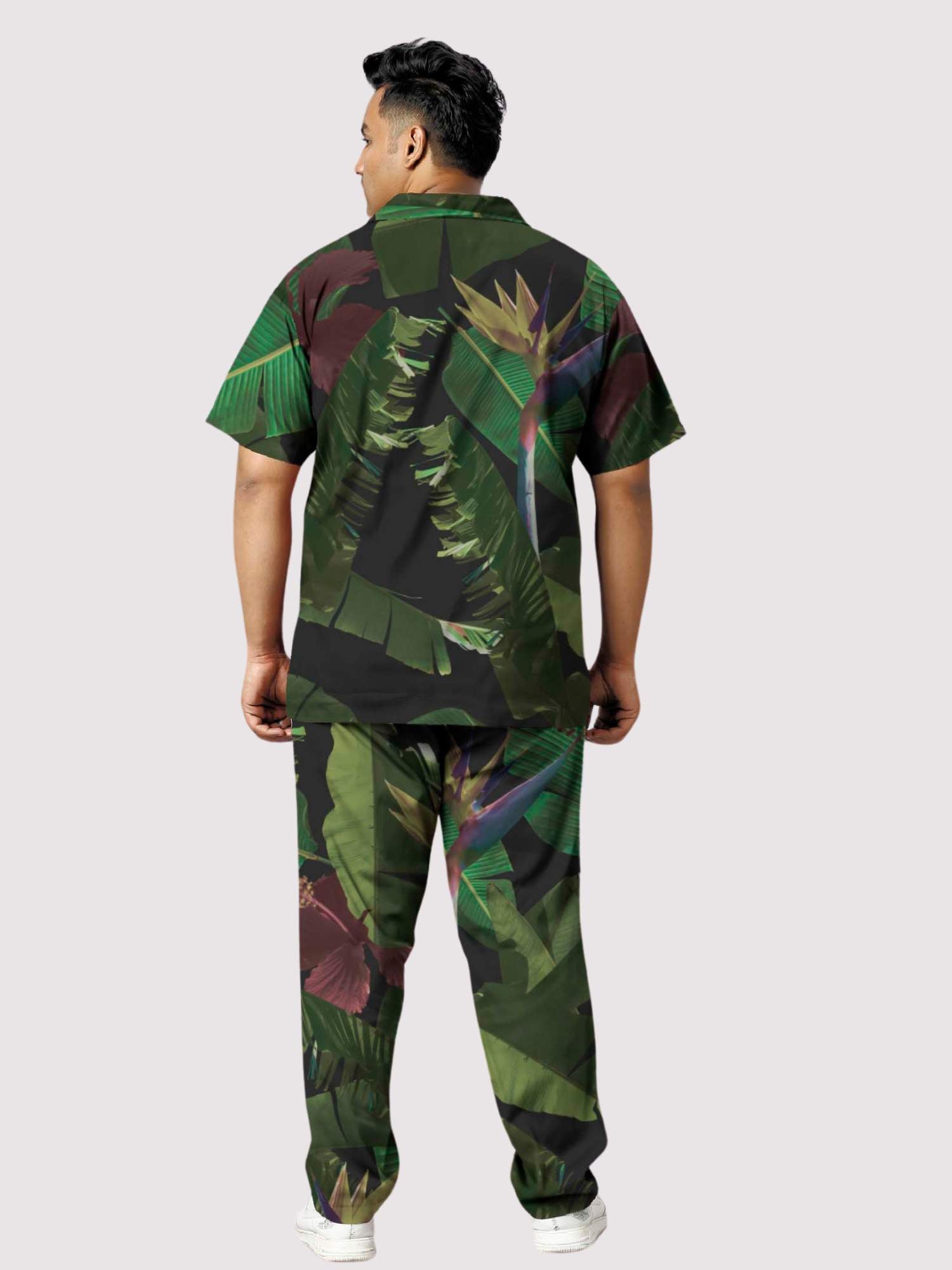 Banana Leaf Printed Plus Size Men's Full Co-ord Set