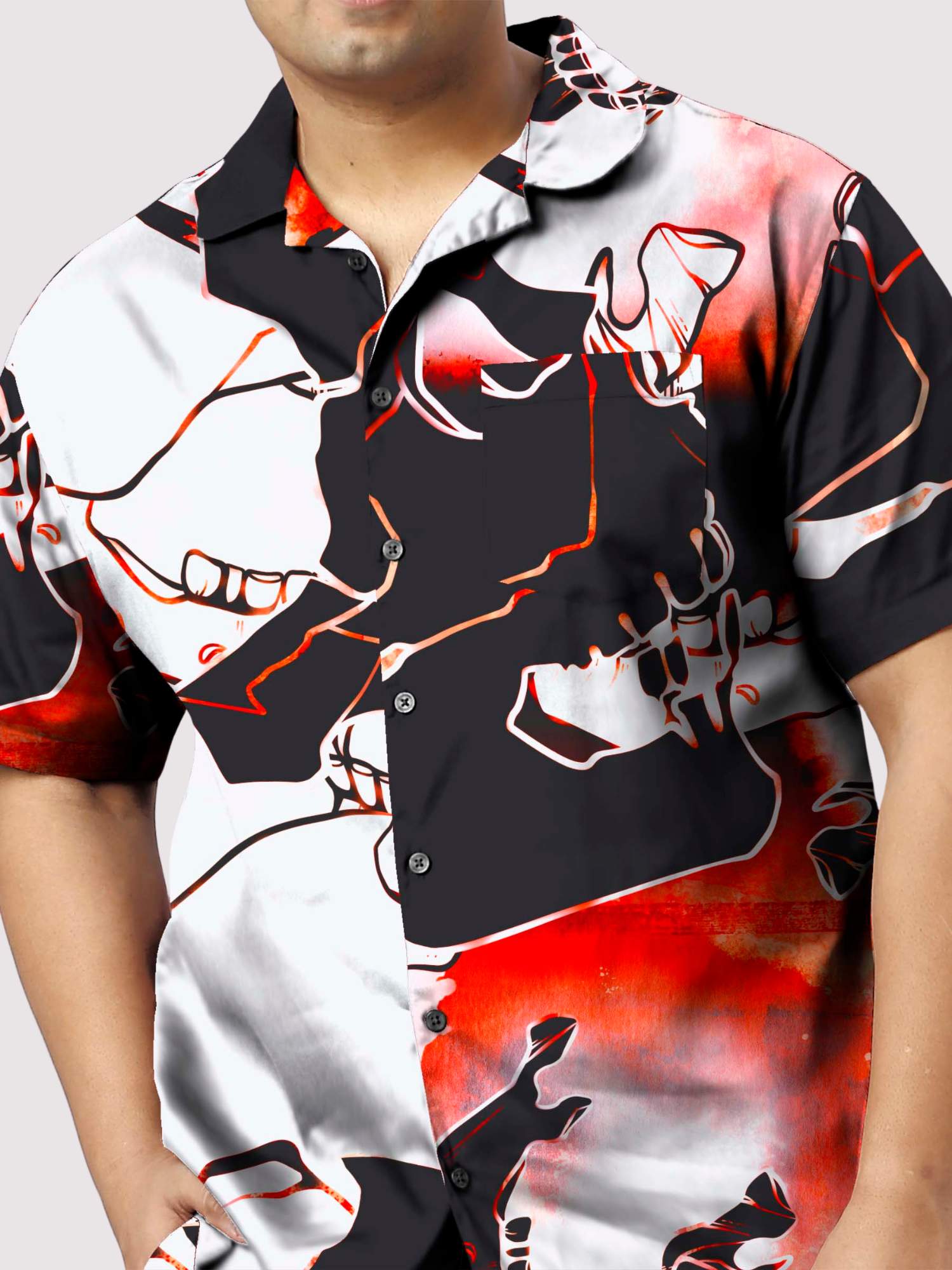 Abstract Water Colour Flowers Plus Size Men's Full Co-ord Set