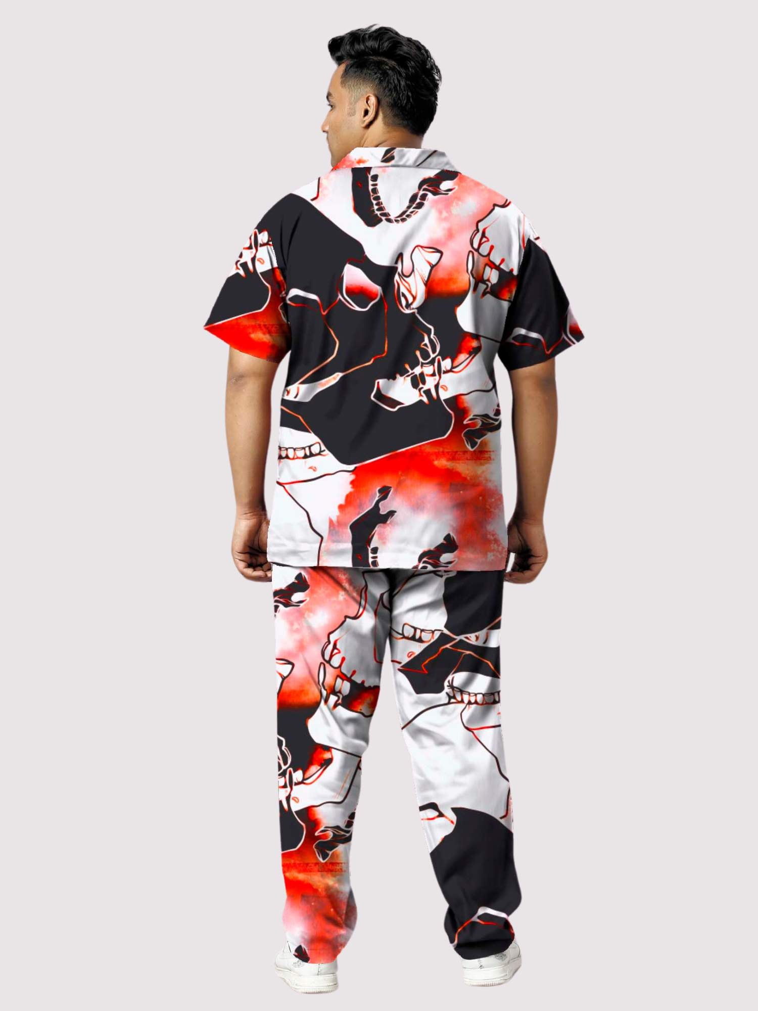Abstract Water Colour Flowers Plus Size Men's Full Co-ord Set