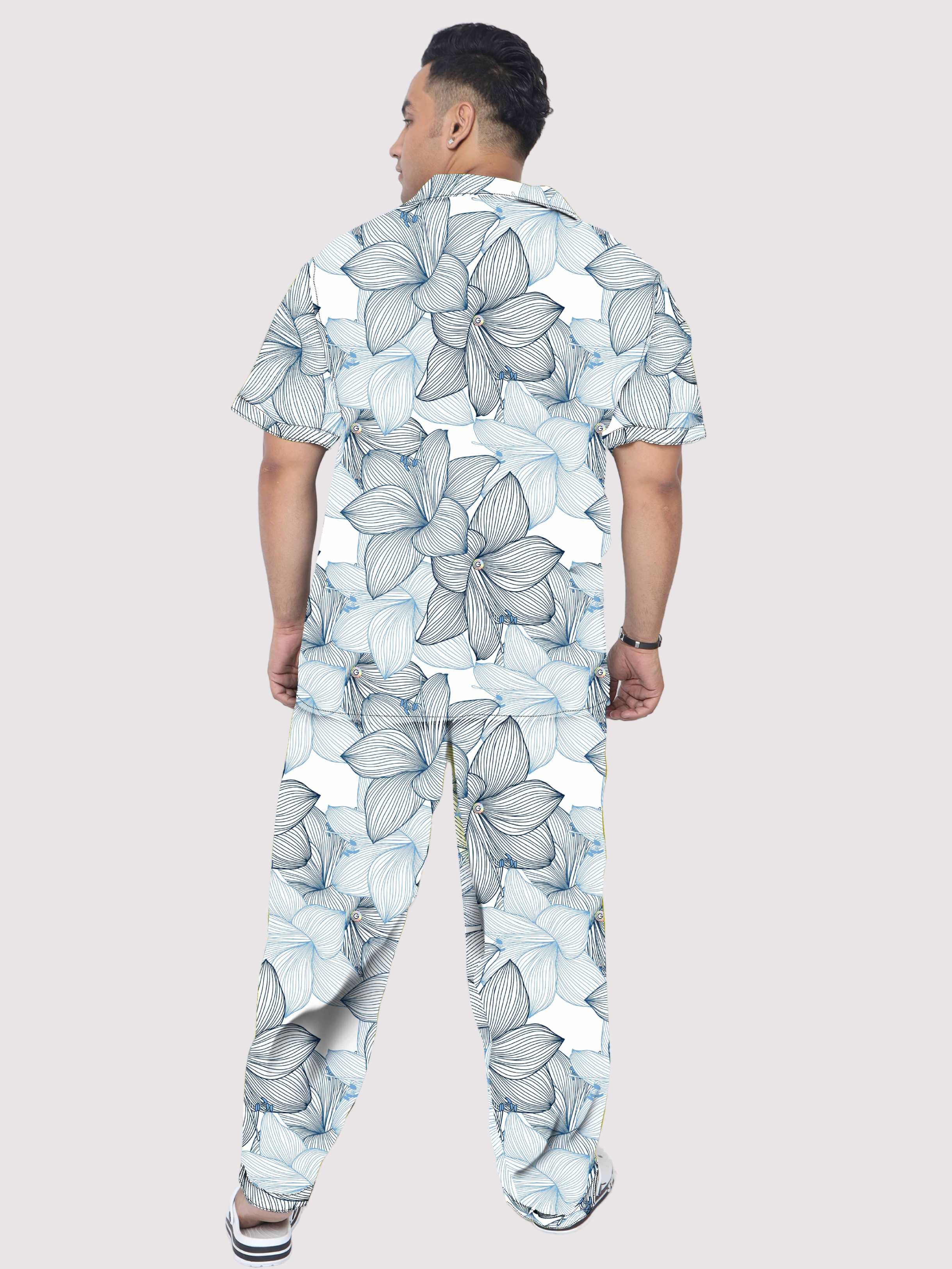 Amaryllis Flowers Plus Size Men's Co-ord Set