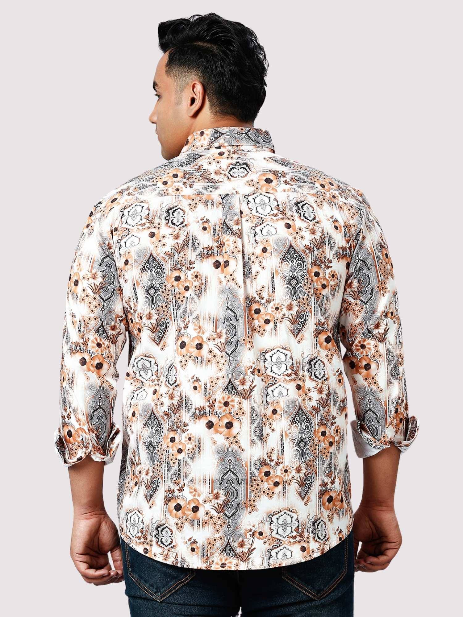 French Beige Digital Printed Full Sleeve Shirt