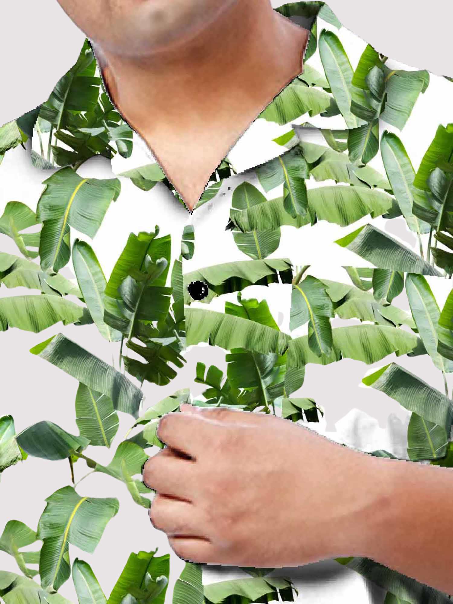 Leafy Luxe Digital Printed Half Co-ords Men's Plus Size