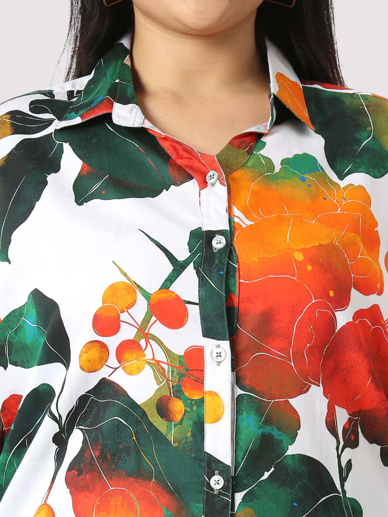 Sunshade Digital Printed Women's Plus Short Shirt