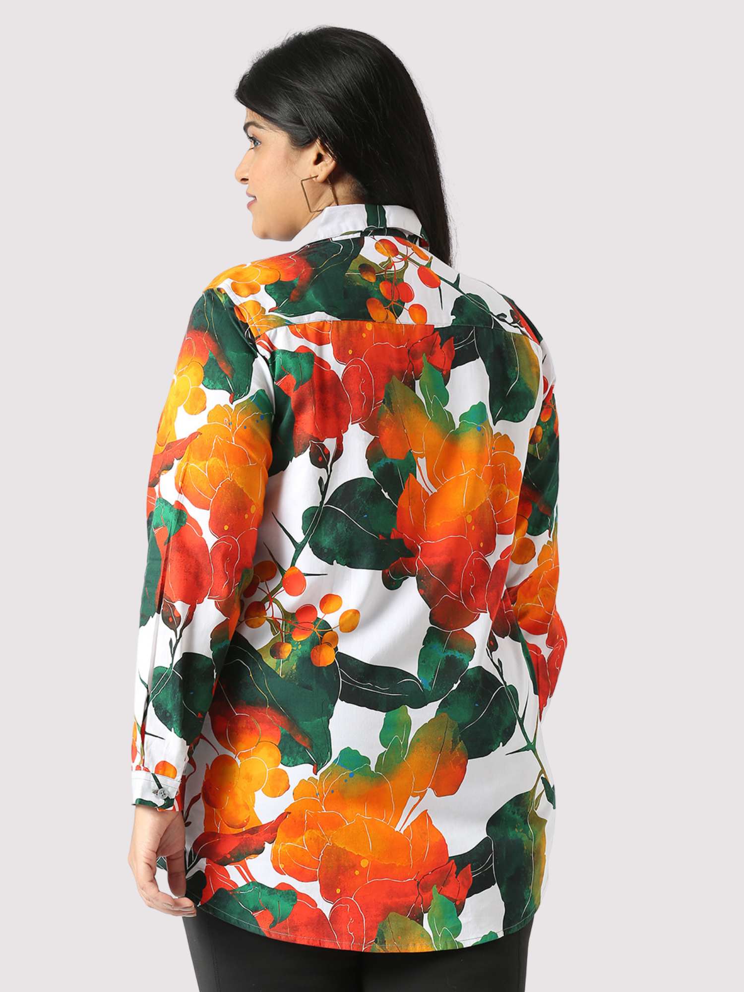 Sunshade Digital Printed Women's Plus Short Shirt
