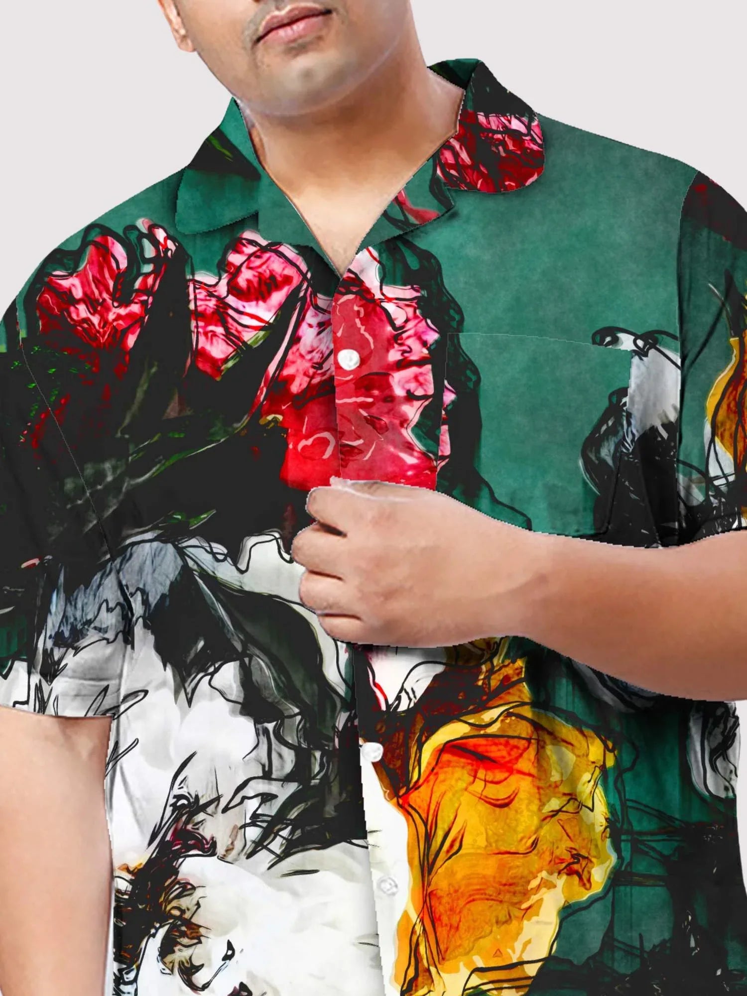 Abstract Floral Digital Printed Half Co-ords Set - Guniaa Fashions