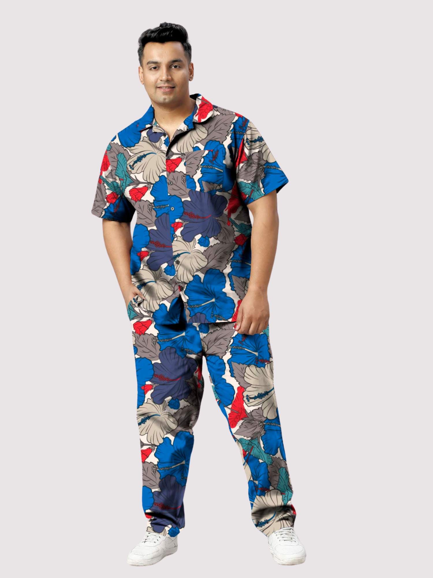 Mandar Printed Plus Size Men's Full Co-ord Set