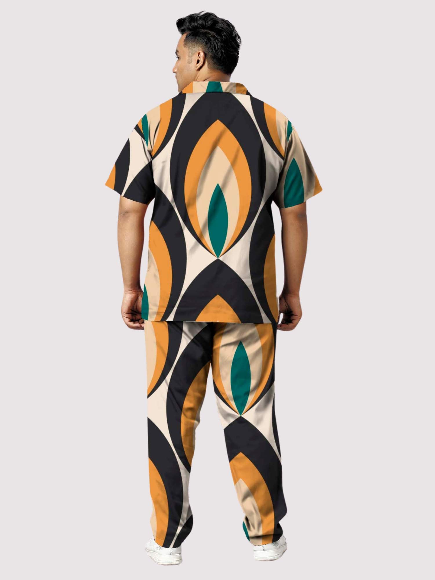 Graphics Printed Printed Plus Size Men's Full Co-ord Set
