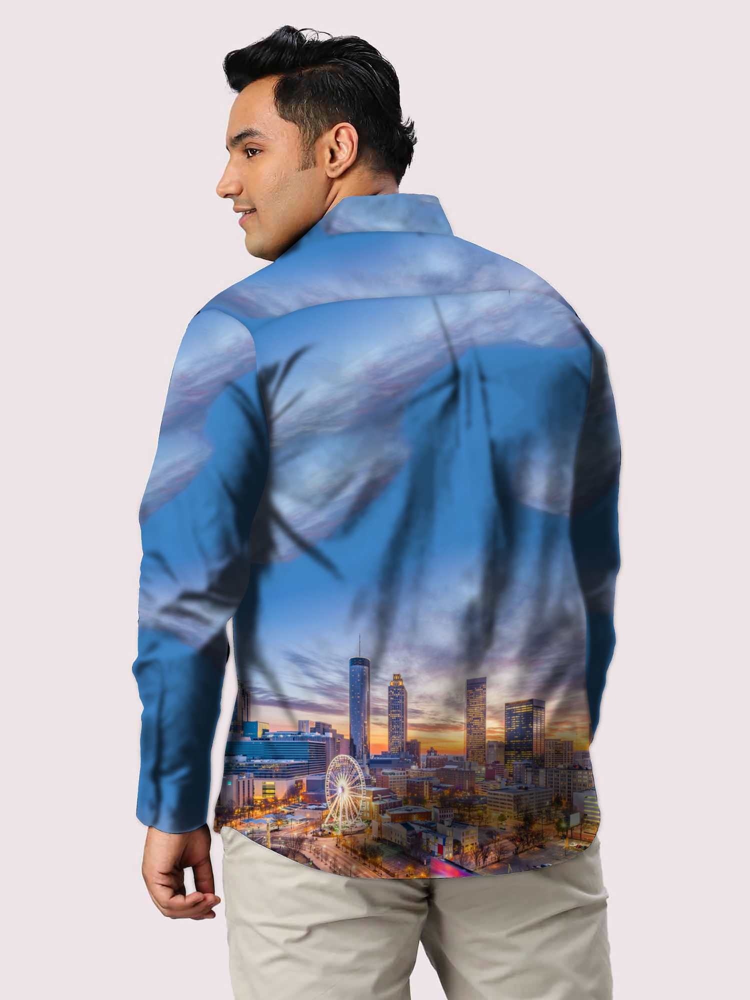 Atlanta City Printed Party Wear Shirts Men's Plus Size