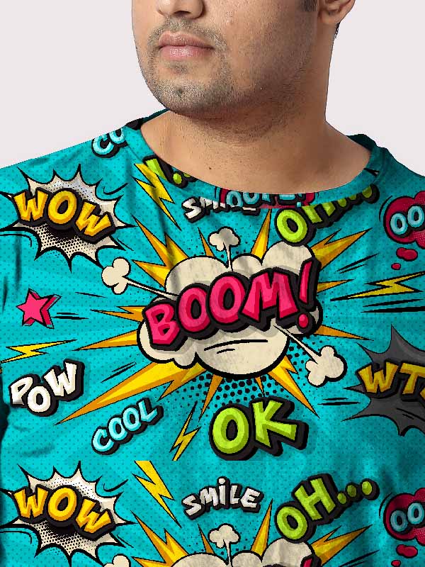 Boom Smile Digital Printed Plus Size T-shirt