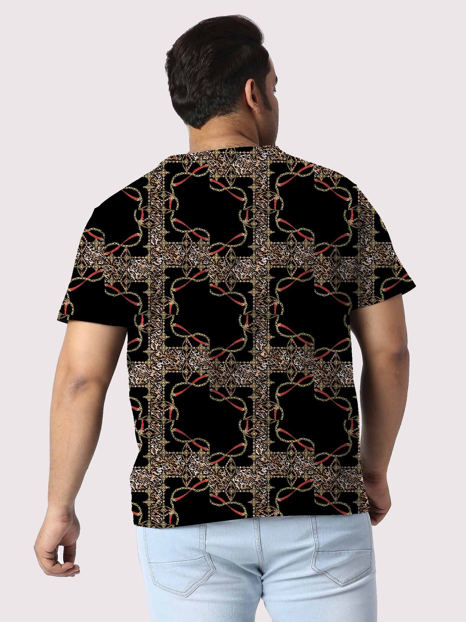 Chain Belt Digital Printed Plus Size T-shirt
