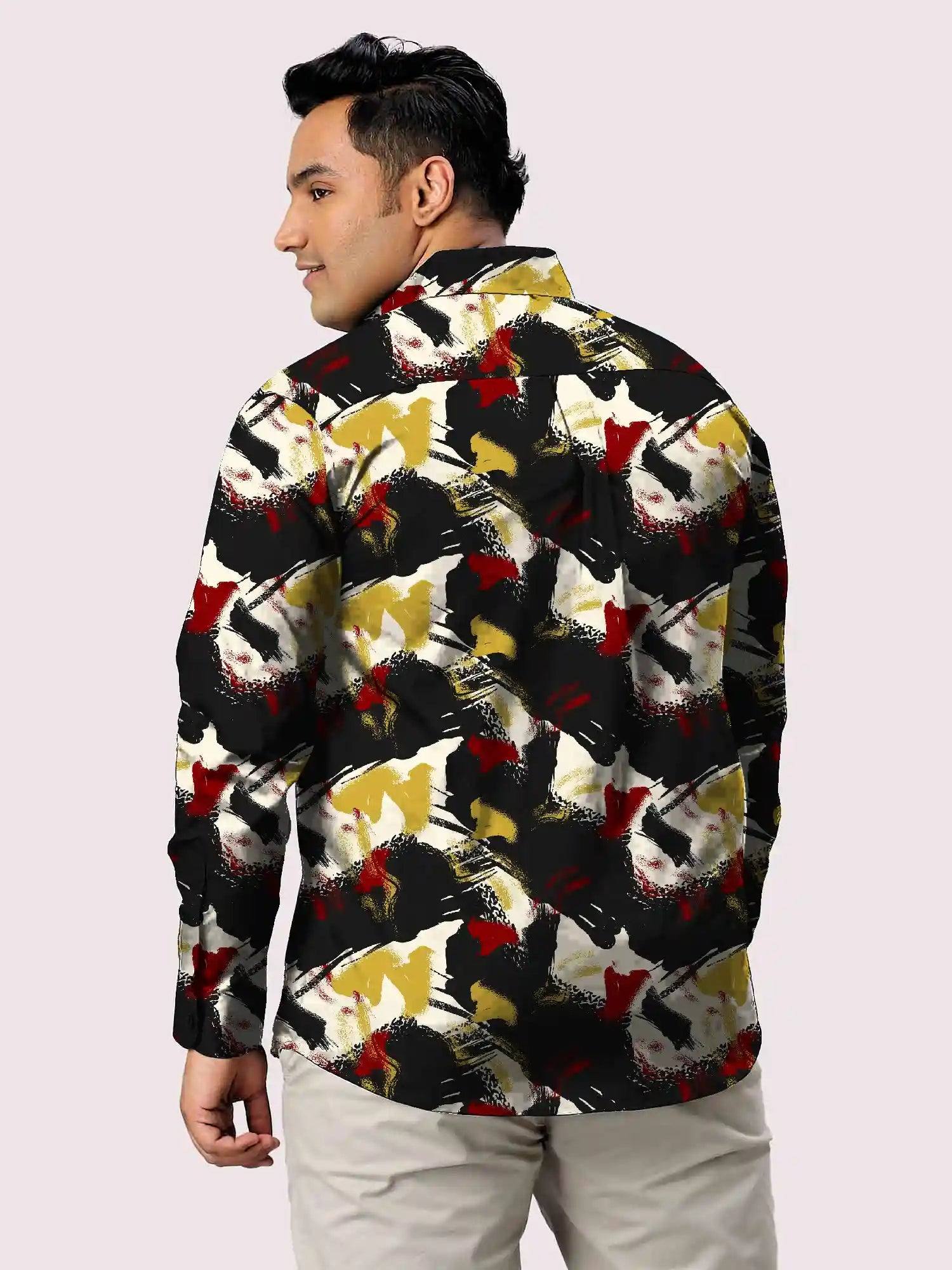 African Hand Brush Digital Printed Men Plus Size Full Shirt