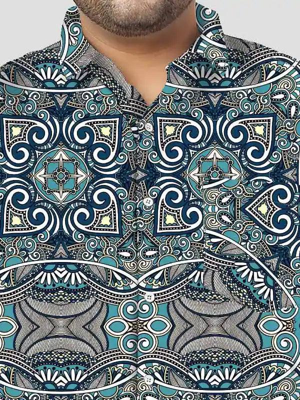 Paisley Bandanna Digital Printed Men Plus Size Full Shirt