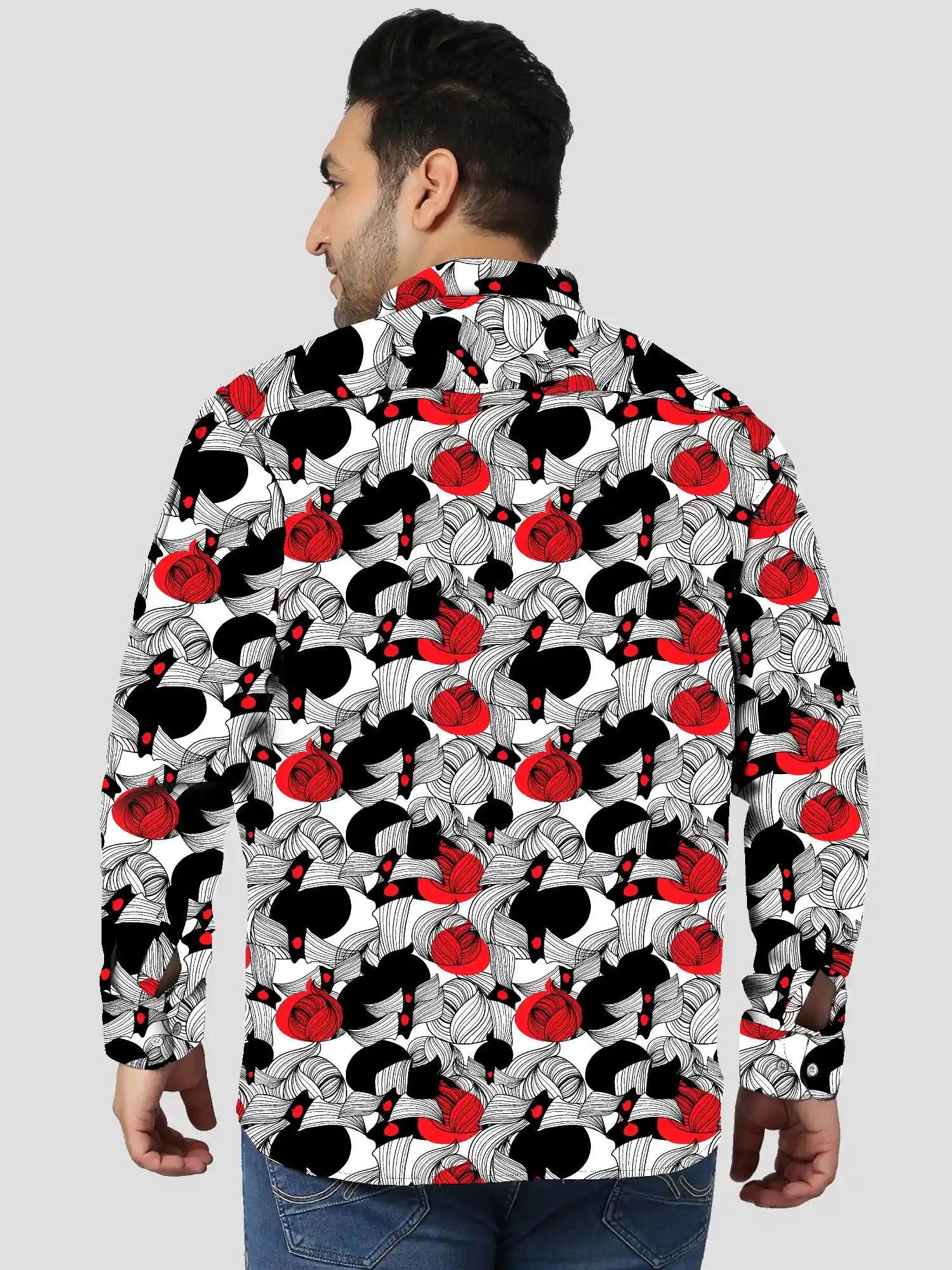 Rainbow Bright Digital Printed Men Plus Size Full Shirt