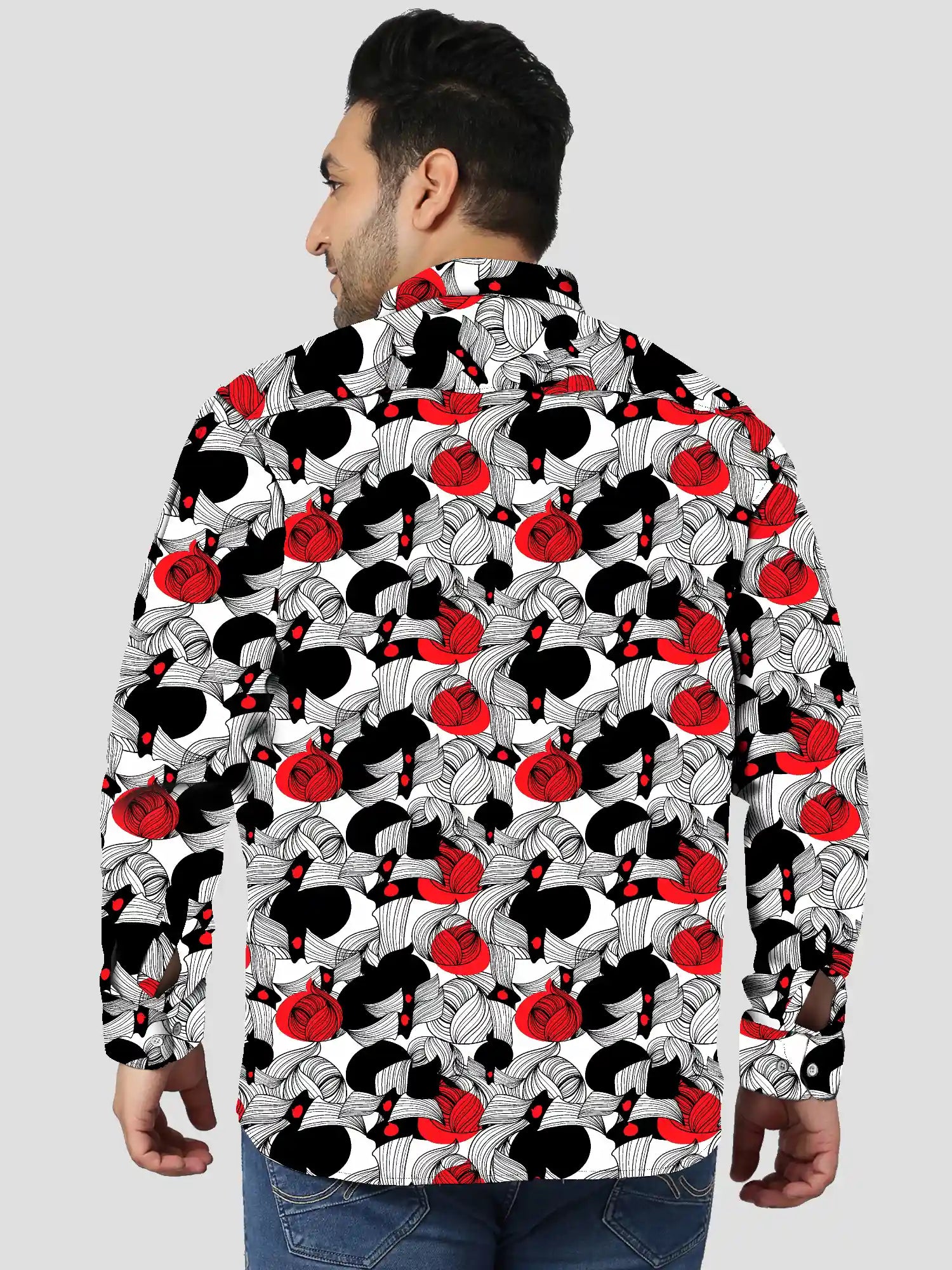 Rainbow Bright Digital Printed Men Plus Size Full Shirt