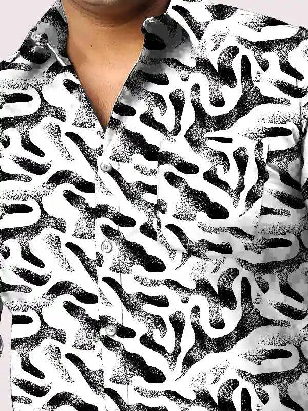Bacteria Doodle Printed Men Plus Size Full Shirt