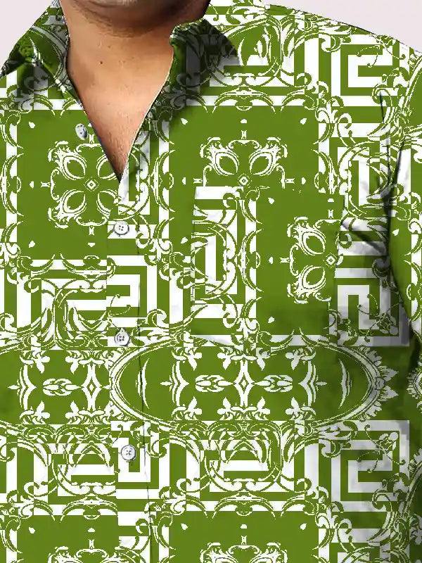 Floral Baroque Printed Men Plus Size Full Shirt