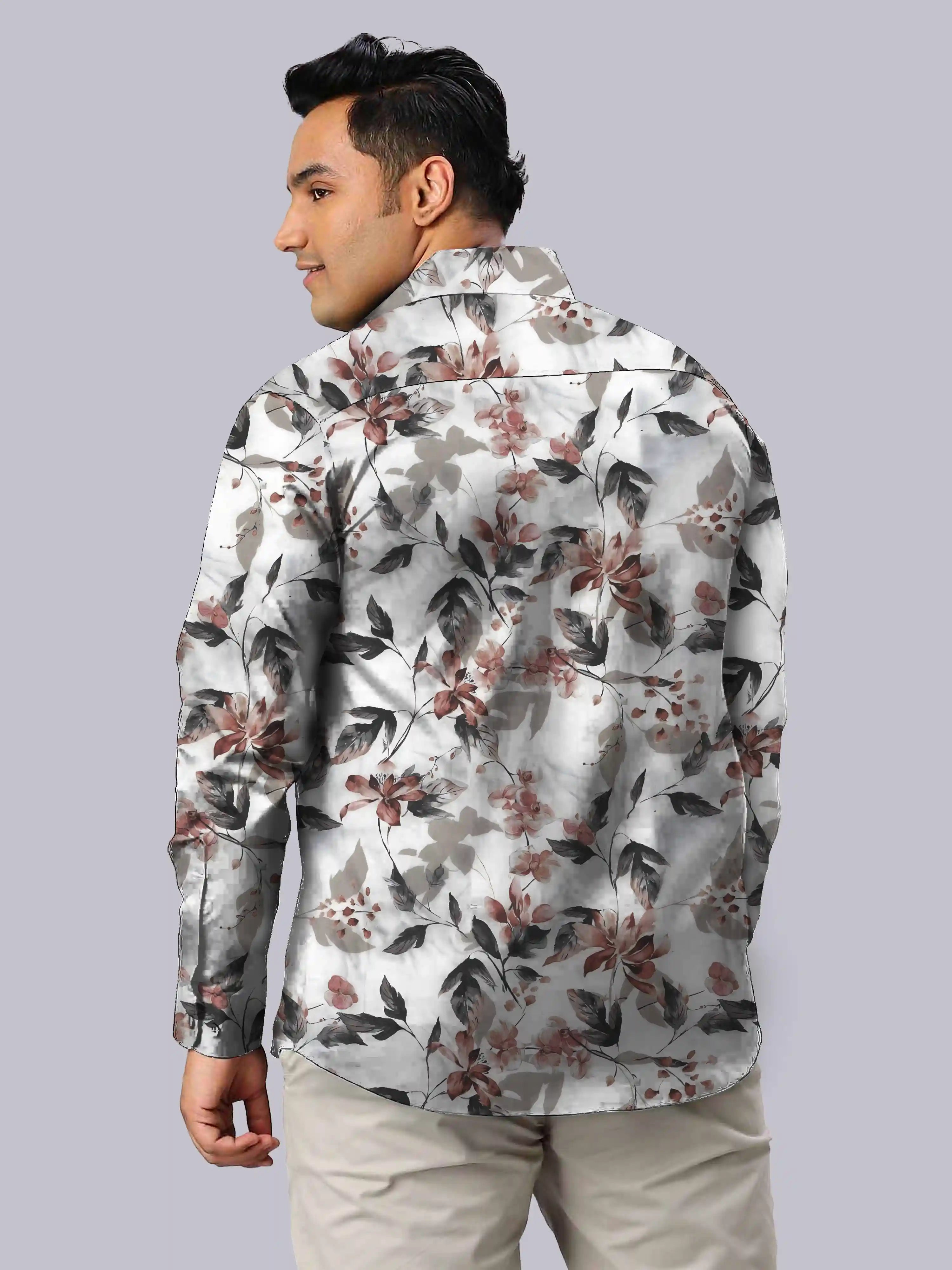 Flowing Style Digital Printed Men's Plus Size Full Sleeve Shirt
