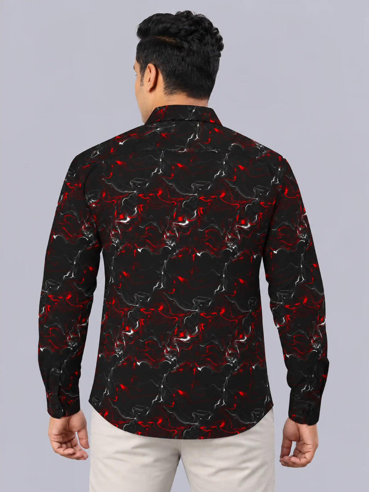 Crimson Flux Digital Printed Men's Plus Size Full Sleeve Shirt