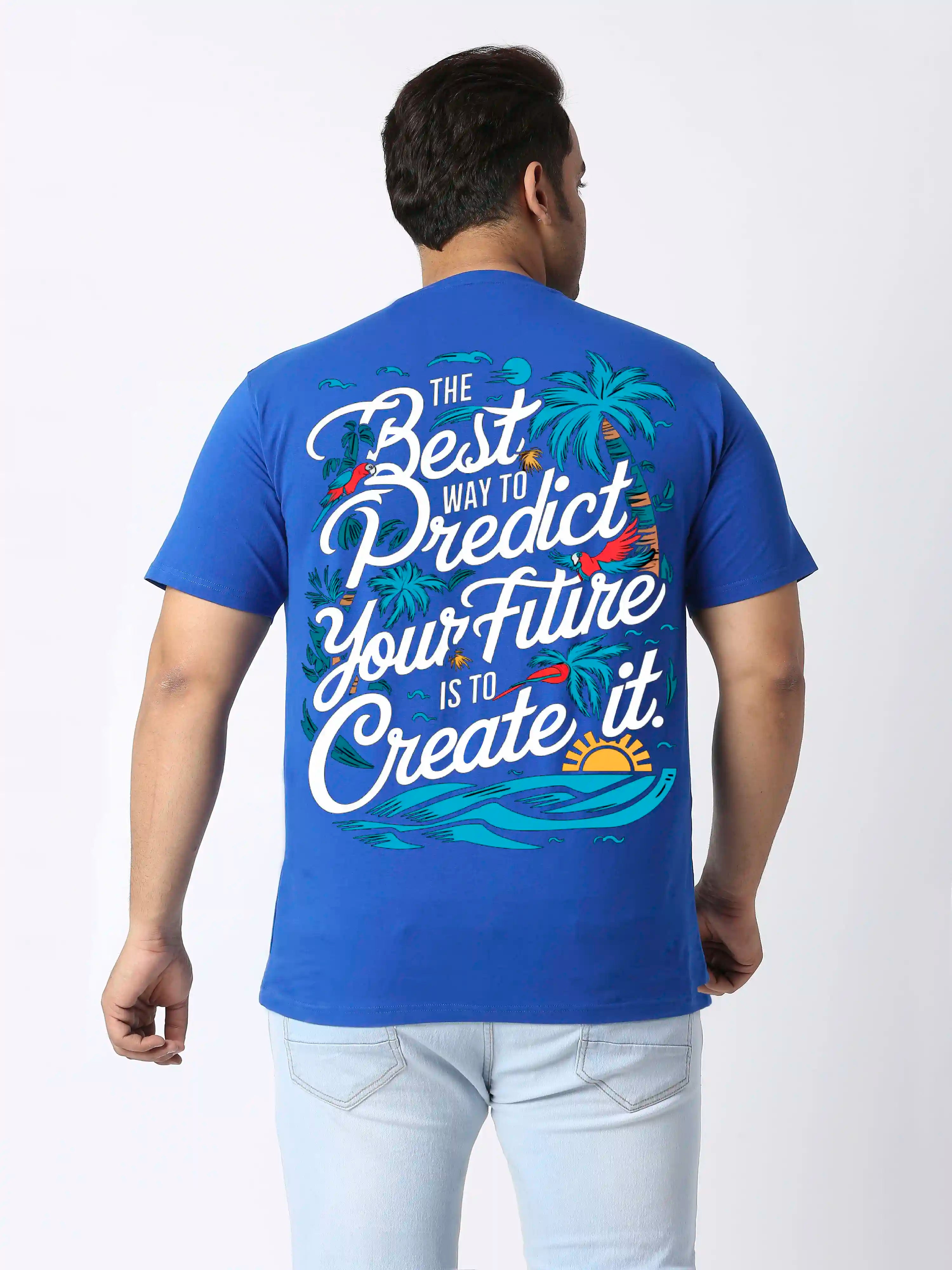 Men Plus Size The Best Way Printed Round Neck T-Shirt