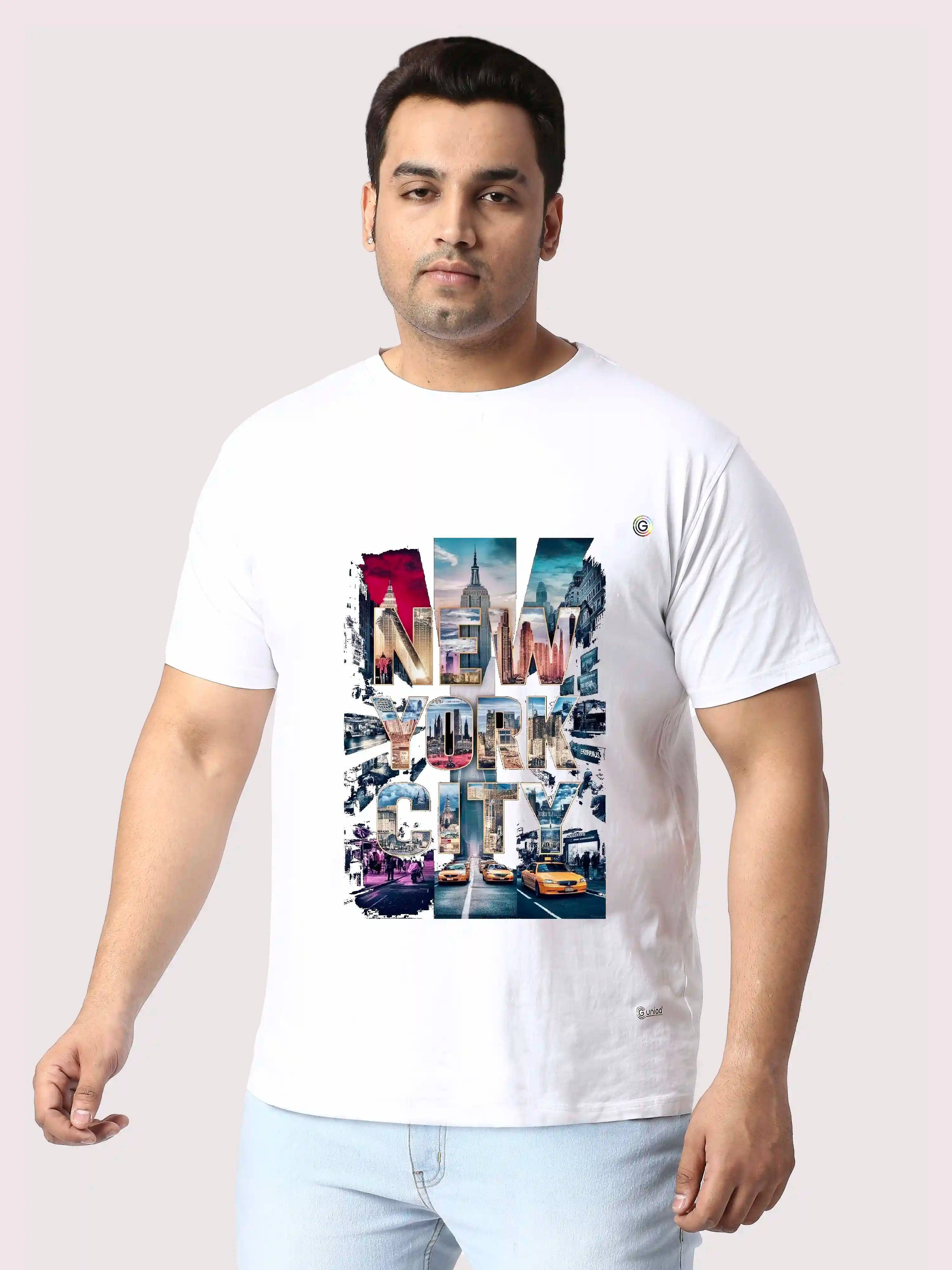 New York City Printed Plus Size Round Neck T-Shirt