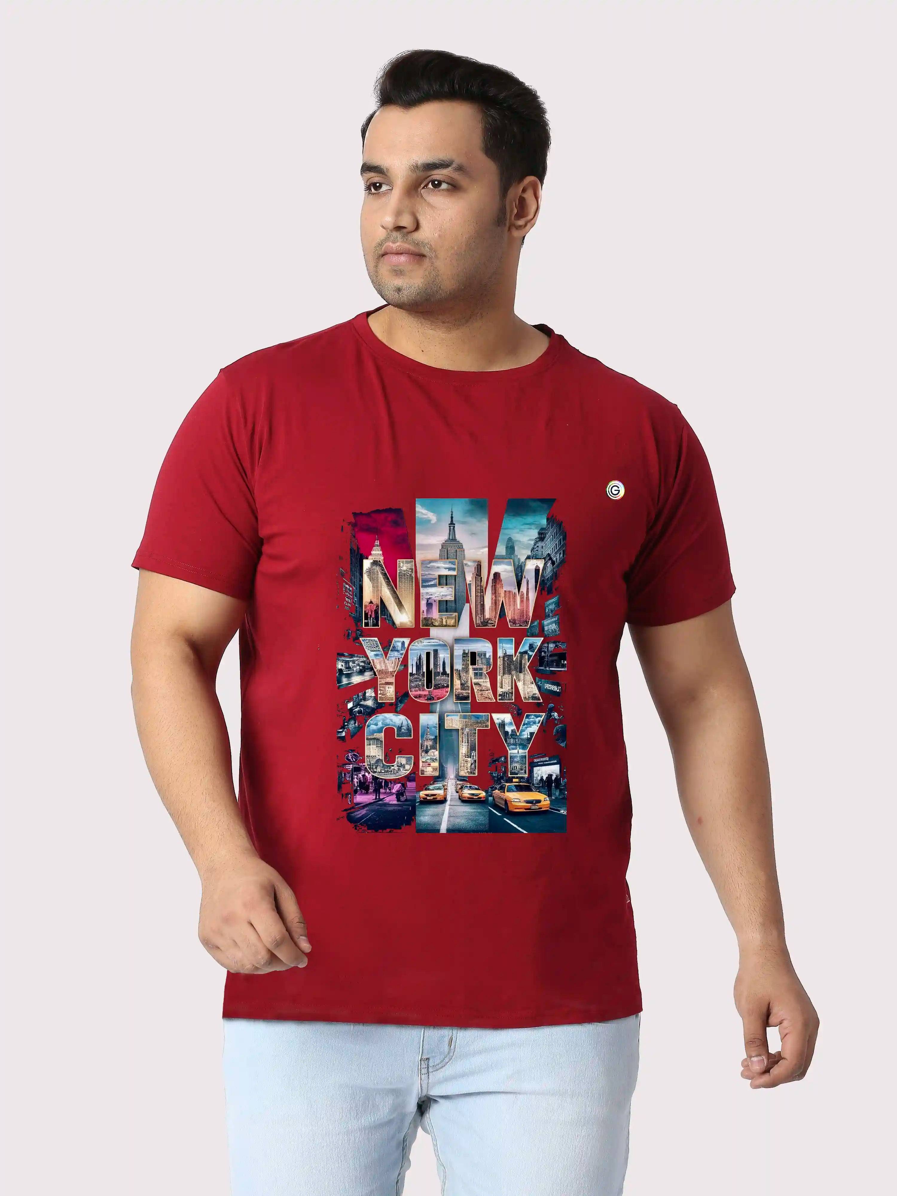 New York City Printed Plus Size Round Neck T-Shirt
