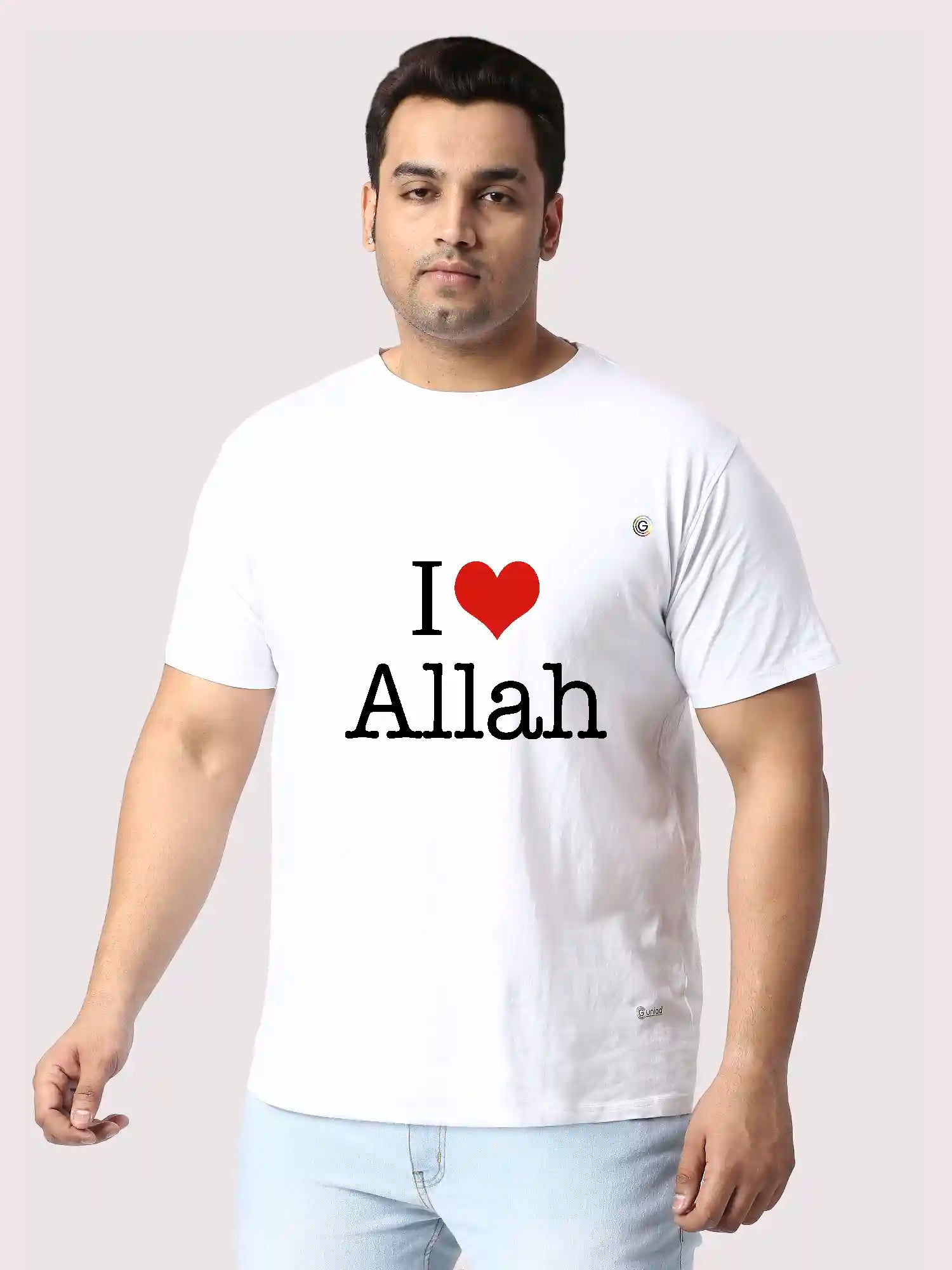 I Love Allah Printed Round Neck T-Shirt