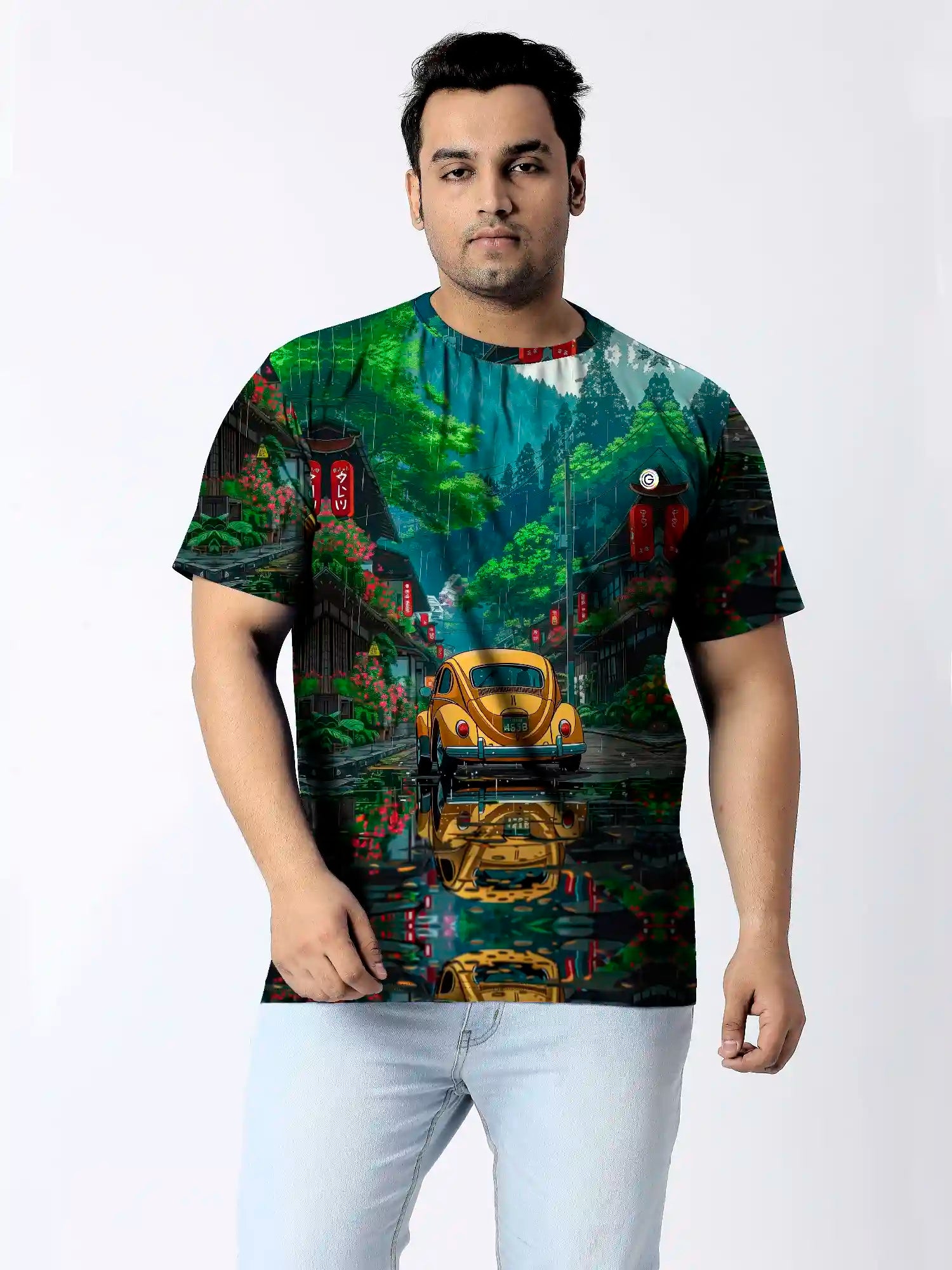 Car Digital Printed Plus Size T-shirt