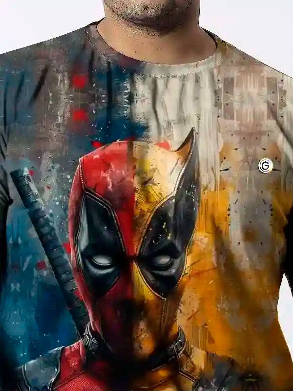 Super Man Digital Printed Plus Size T-shirt