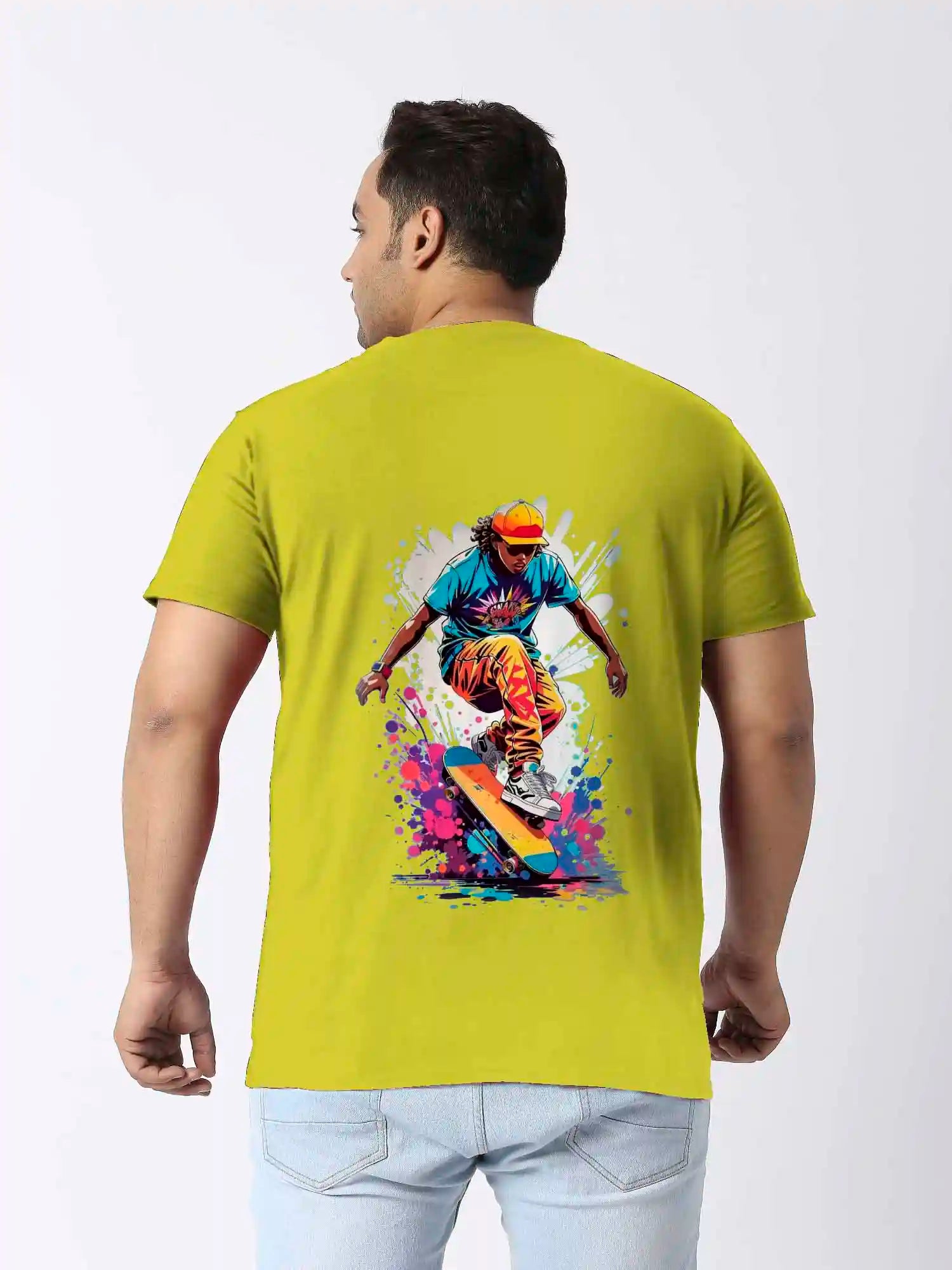 Skateboard Digital Printed Plus Size T-shirt