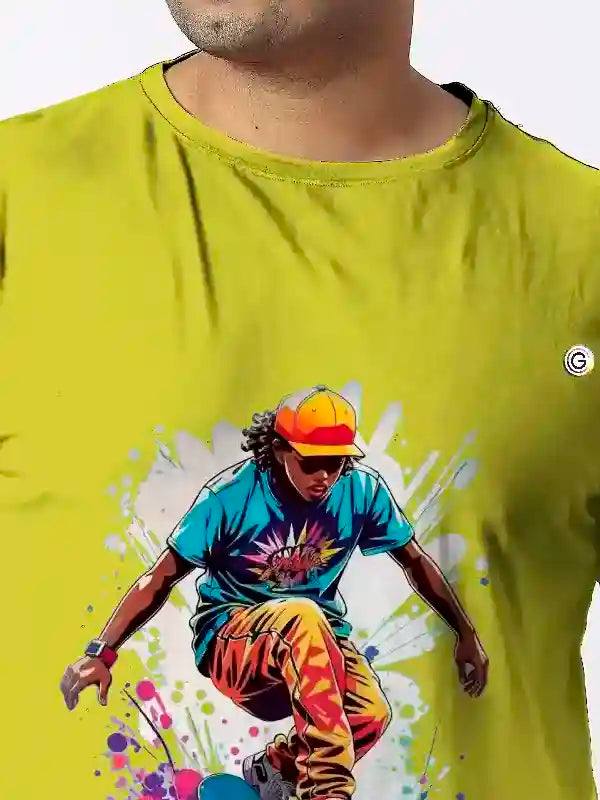 Skateboard Digital Printed Plus Size T-shirt