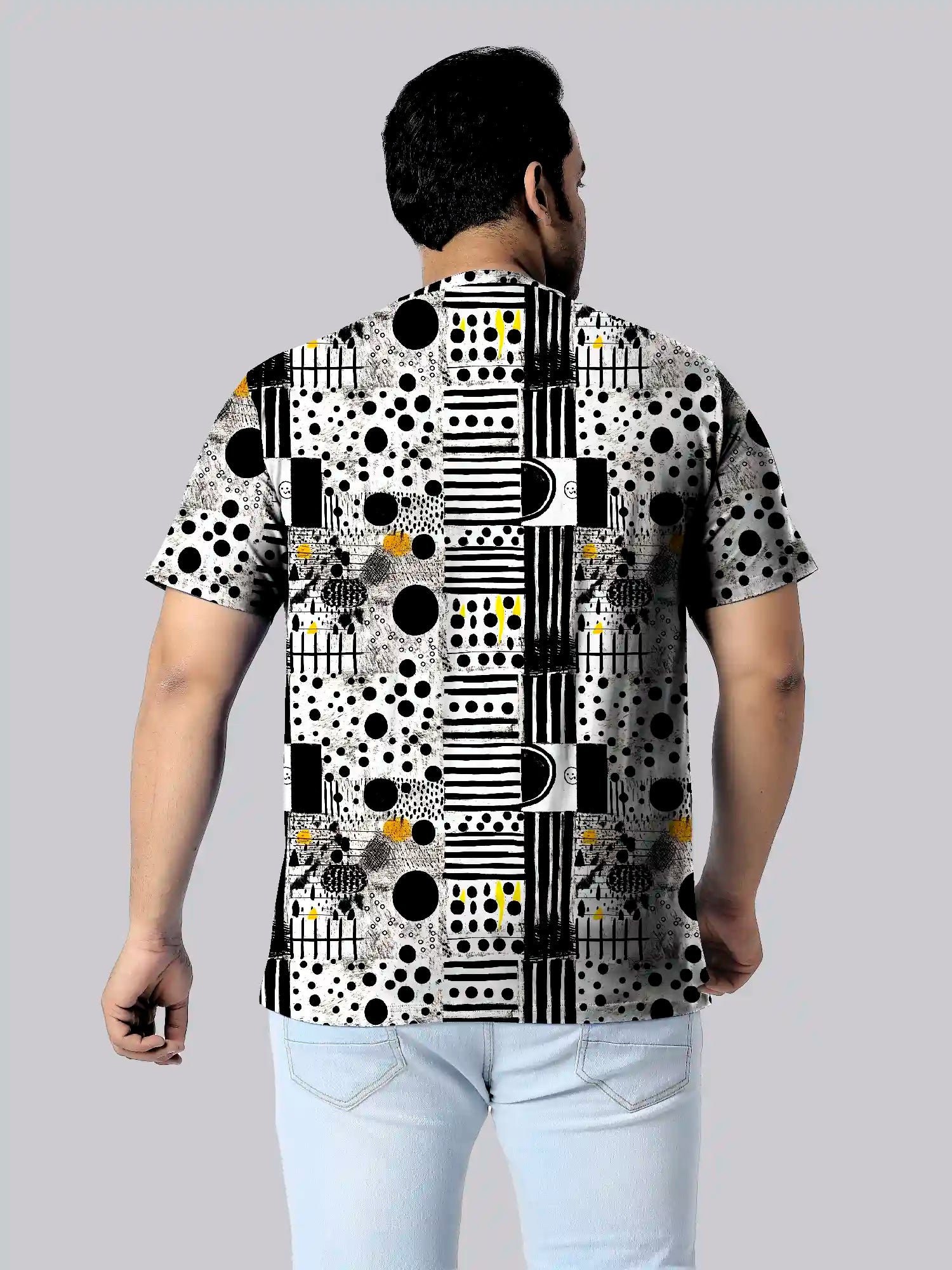 Abstract Folk Art Digital Printed Plus Size T-Shirt
