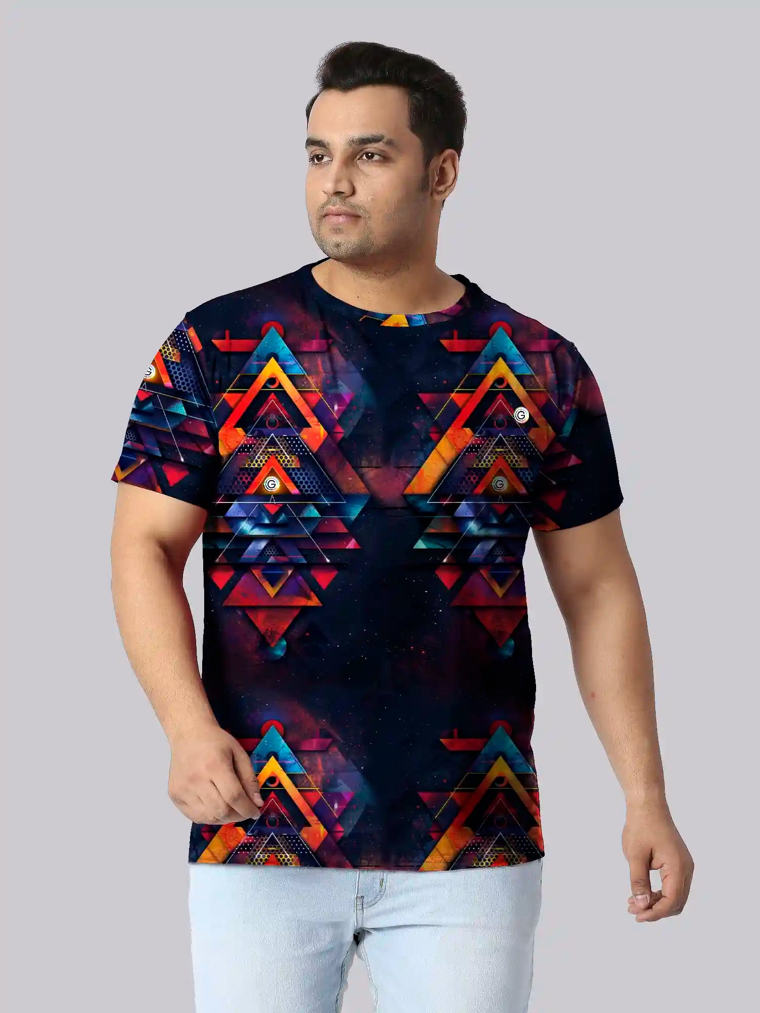 Vibrant and abstract Digital Printed Plus Size T-Shirt