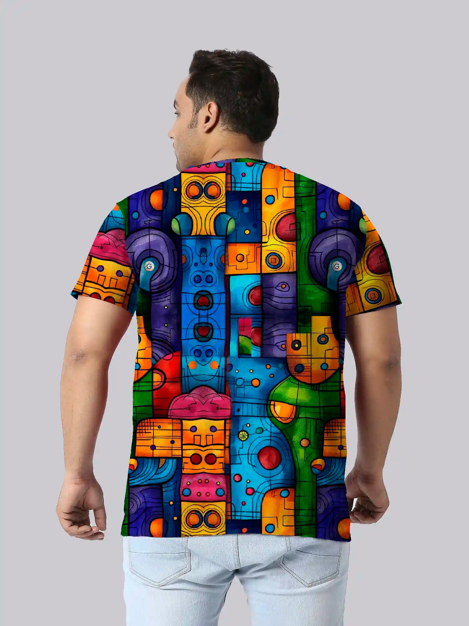 Abstract Art Digital Printed Plus Size T-Shirt