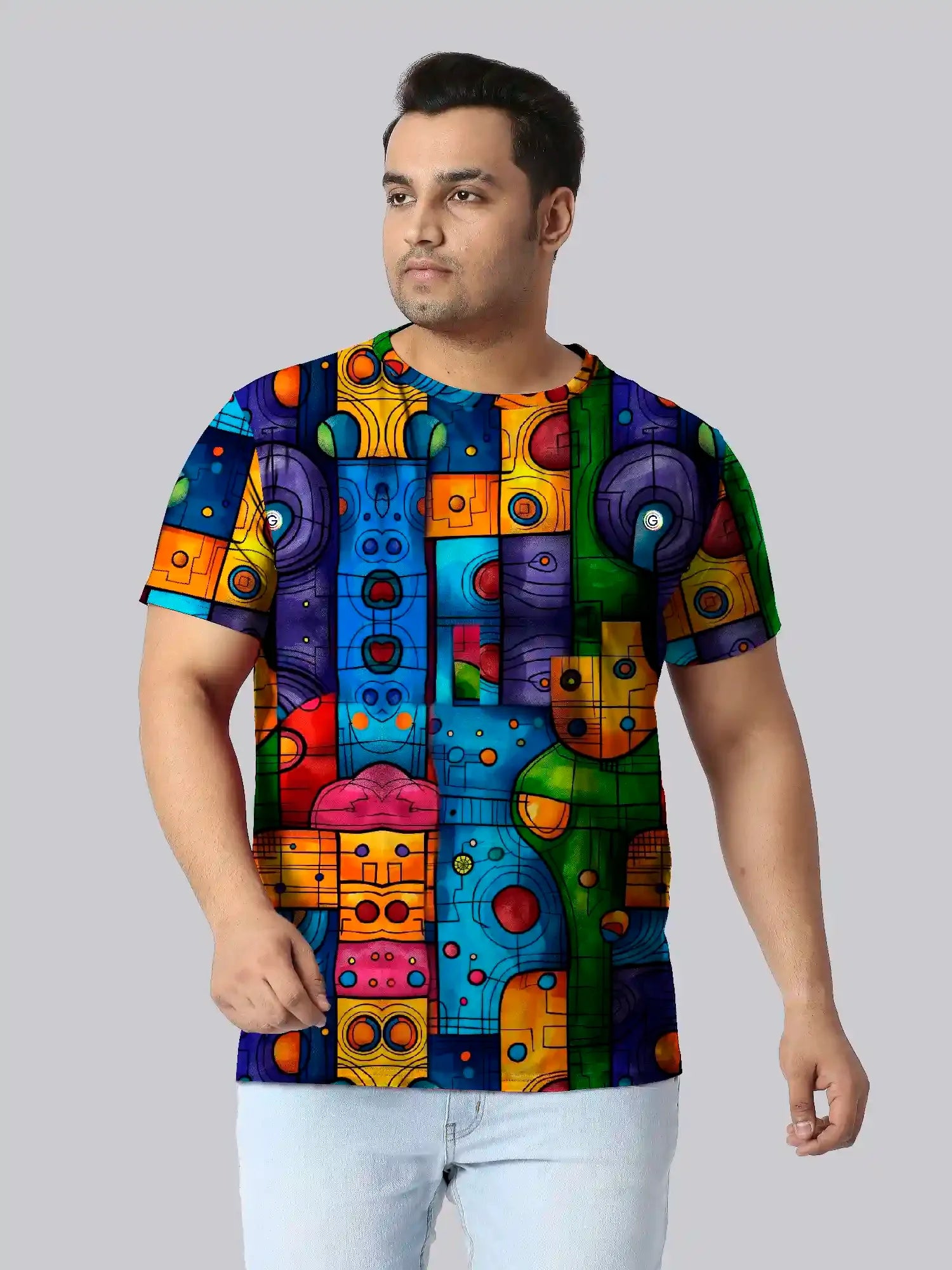 Abstract Art Digital Printed Plus Size T-Shirt - Guniaa Fashions