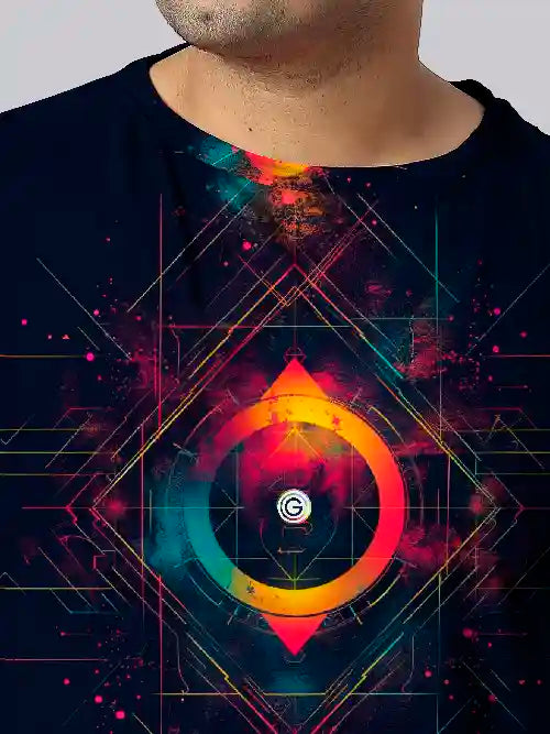 Cosmic Theme Digital Printed Plus Size T-shirt