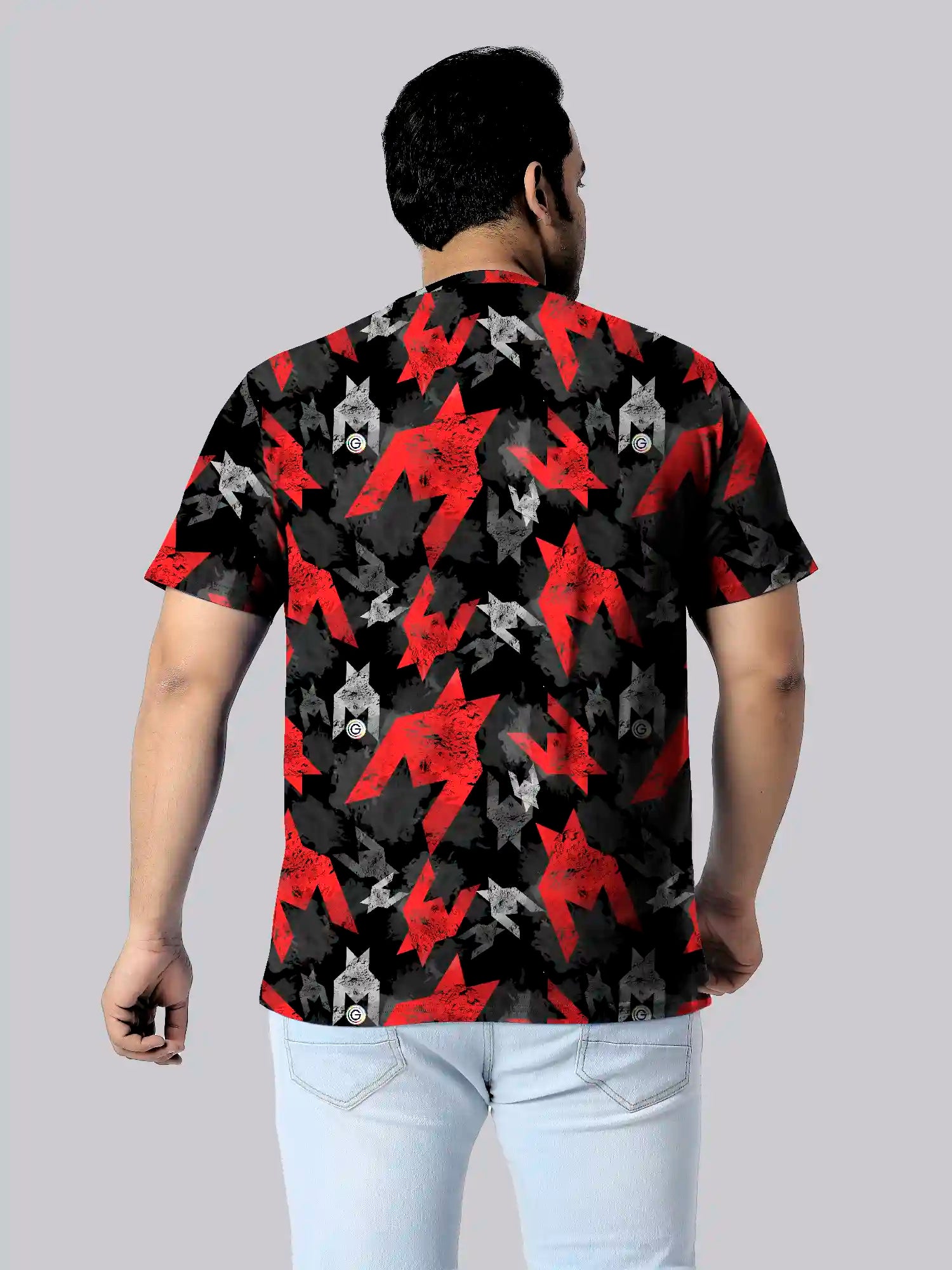 Chaotic Pattern Digital Printed Plus Size T-Shirt