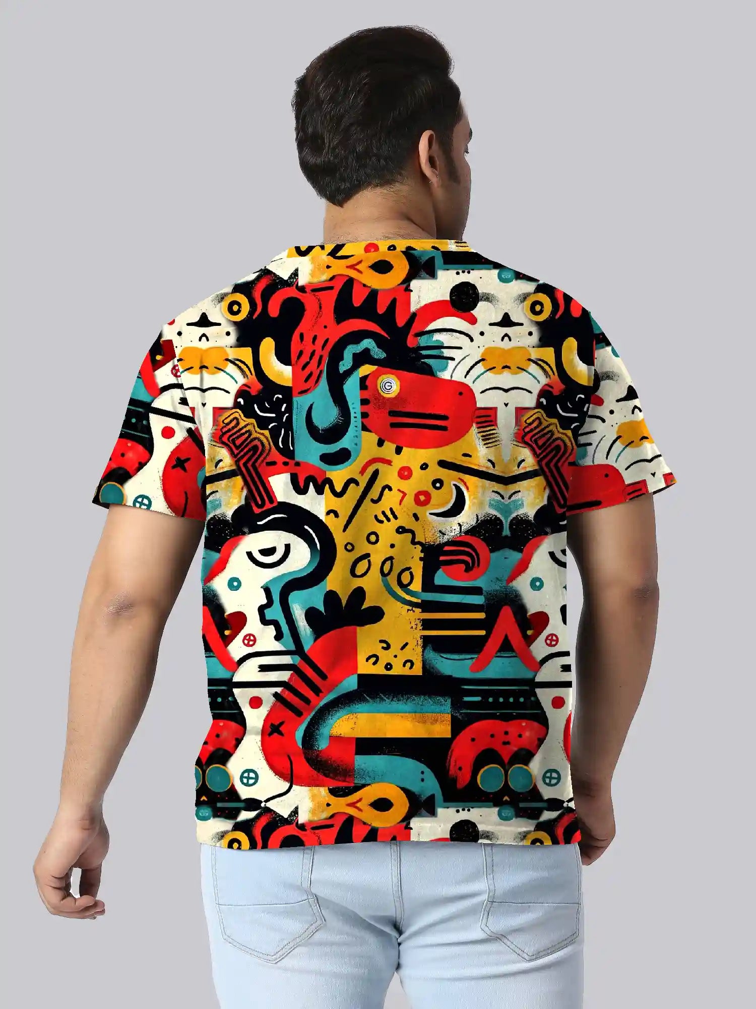 Visual Art Digital Printed Plus Size T-Shirt