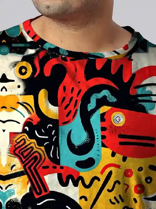 Visual Art Digital Printed Plus Size T-Shirt