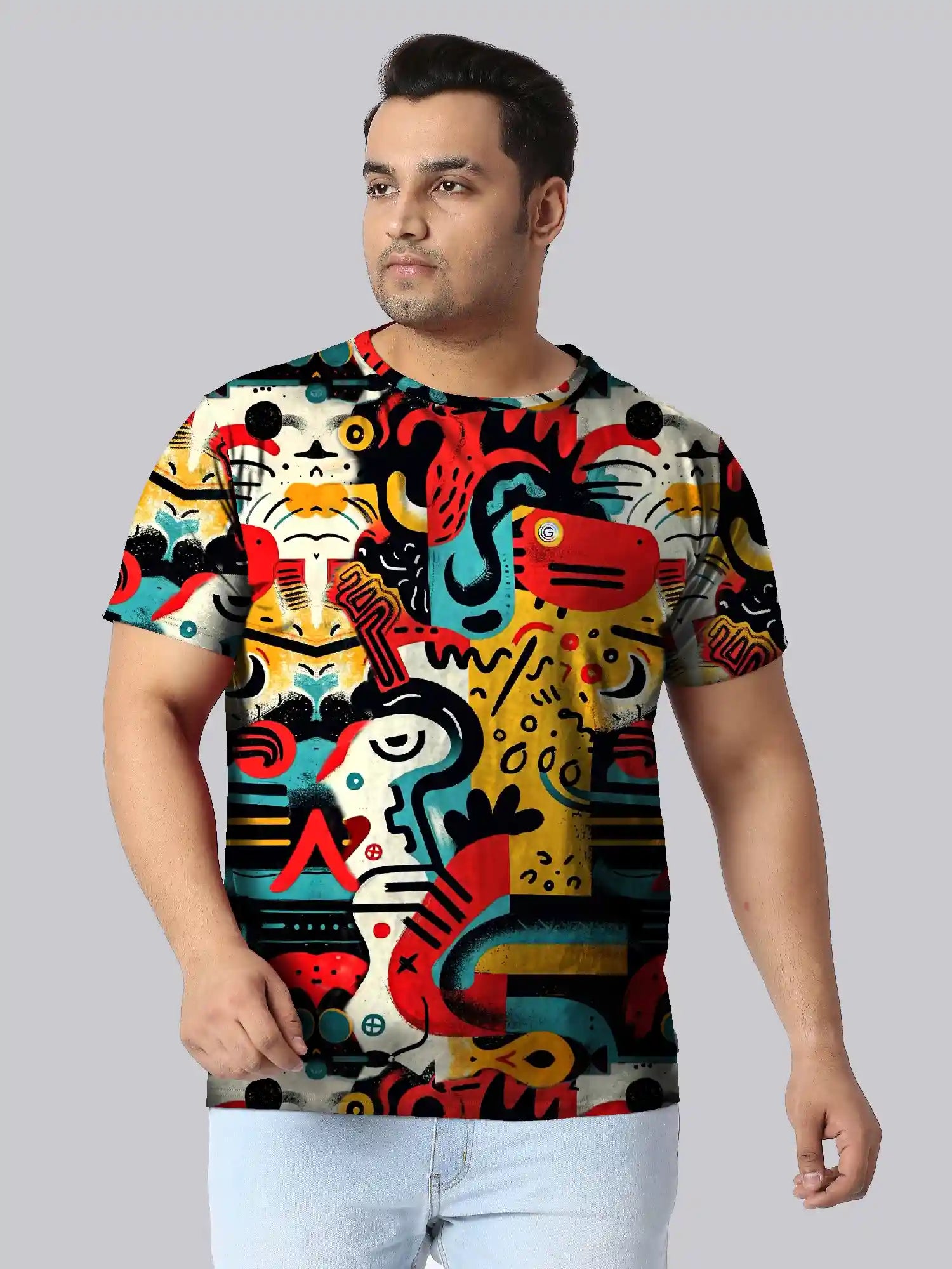 Visual Art Digital Printed Plus Size T-Shirt