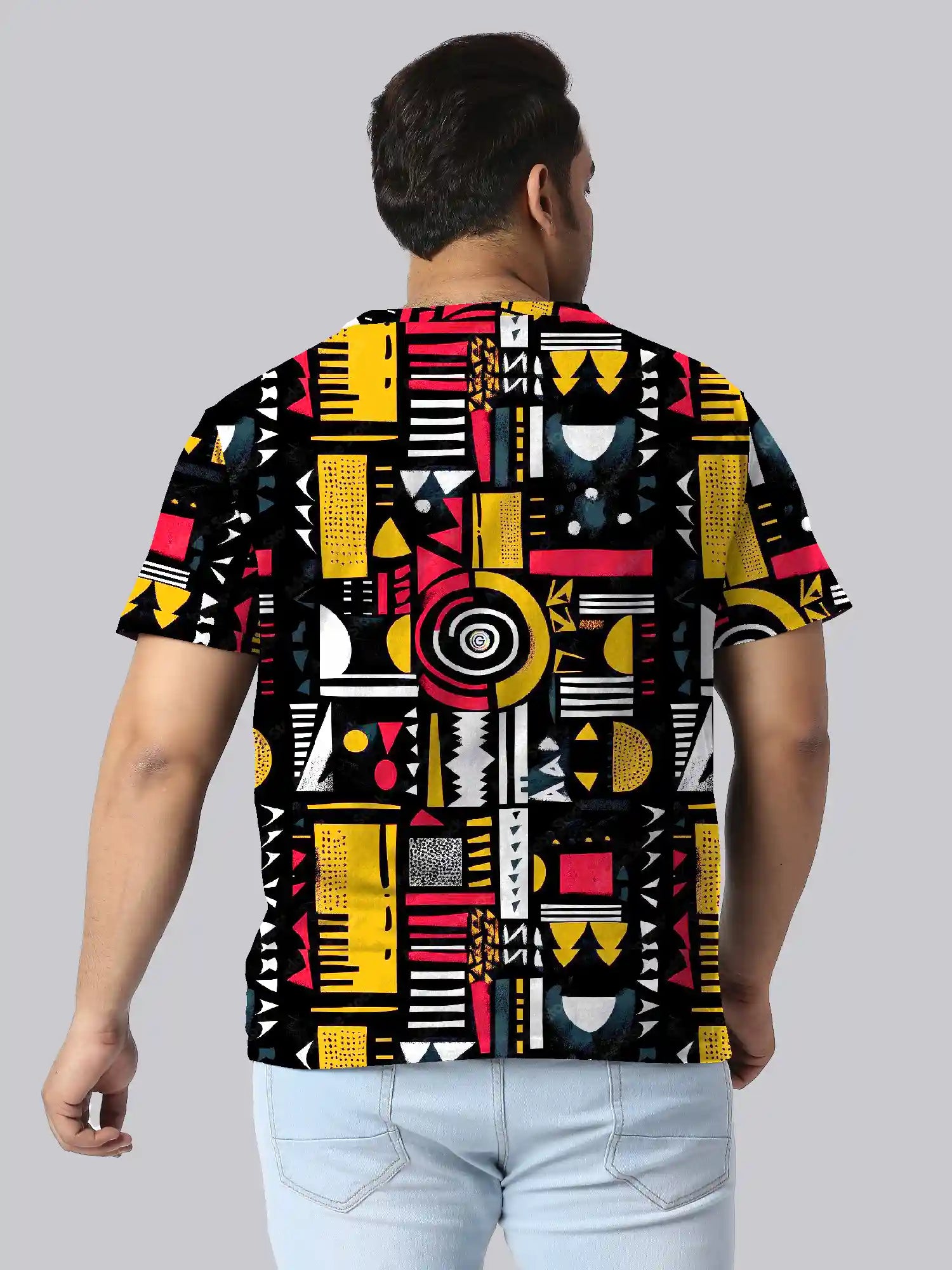 African Tribal Art Digital Printed Plus Size T-Shirt