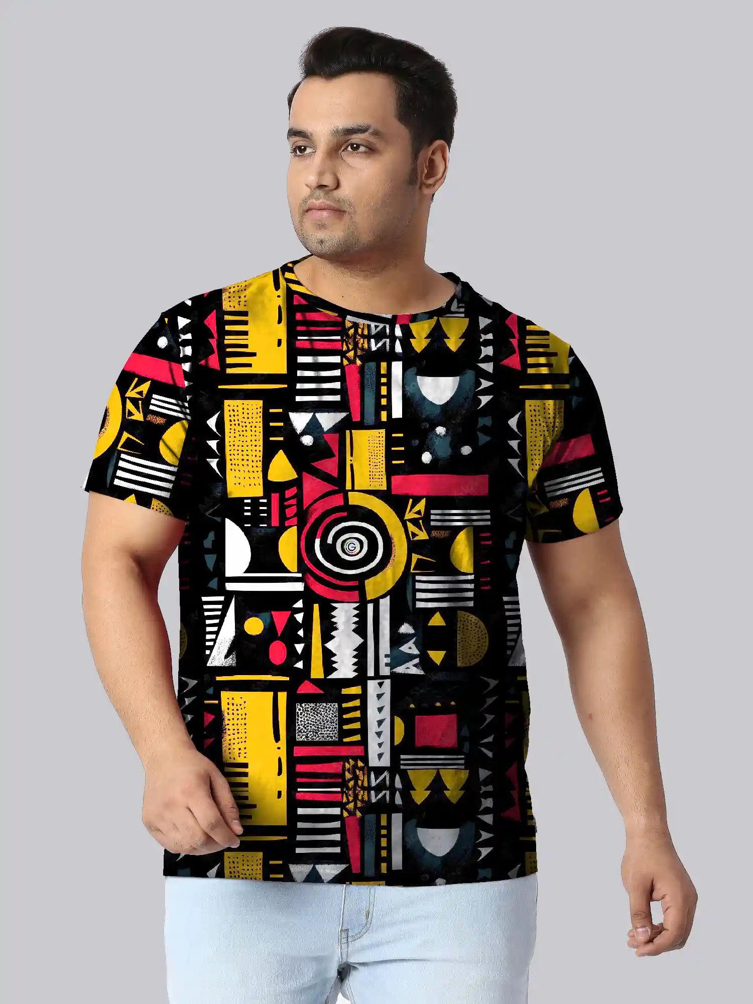 African Tribal Art Digital Printed Plus Size T-Shirt