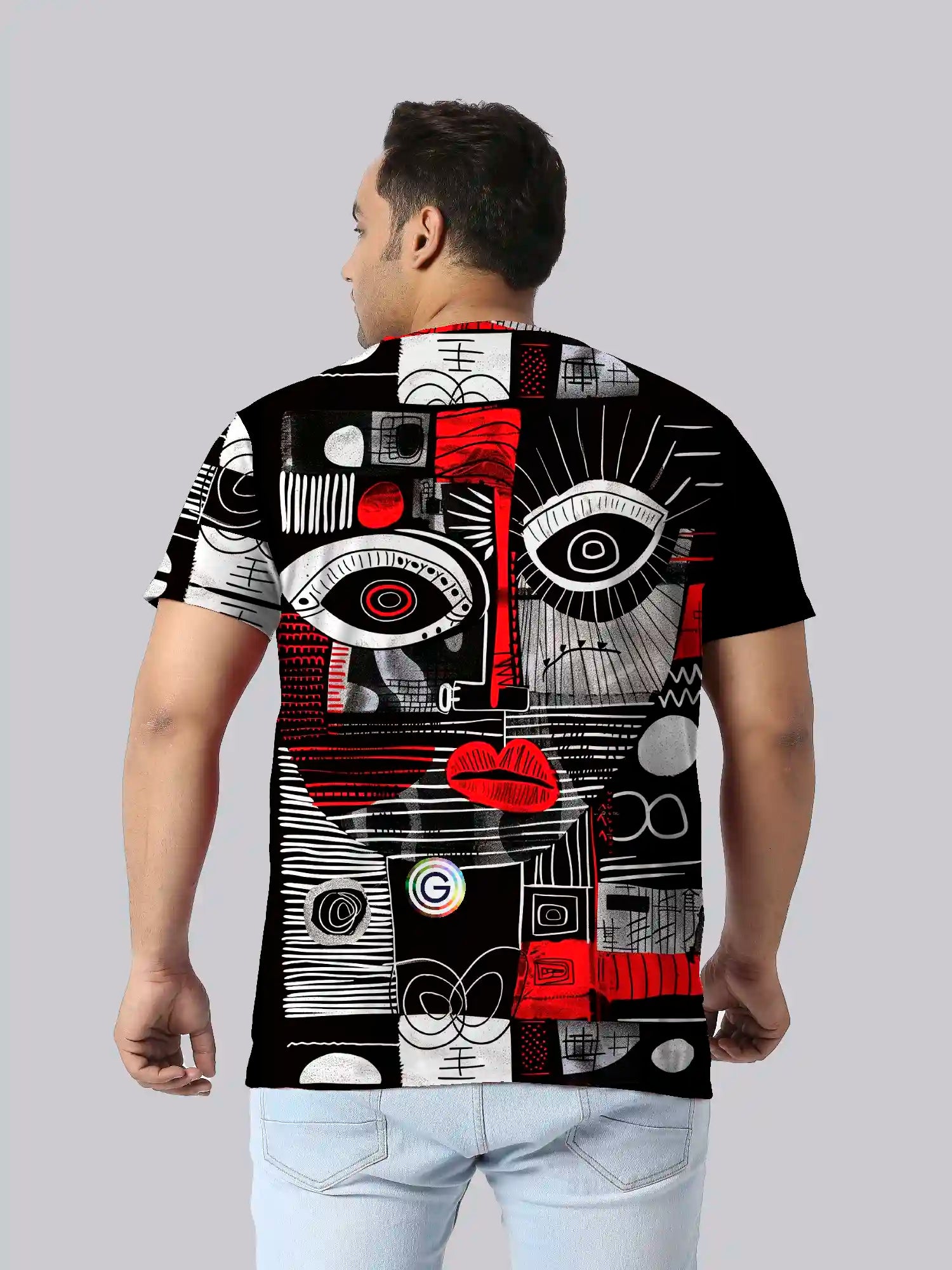 Primitive Masks Digital Printed Plus Size T-Shirt