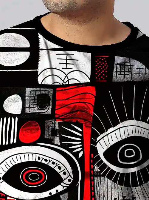 Primitive Masks Digital Printed Plus Size T-Shirt