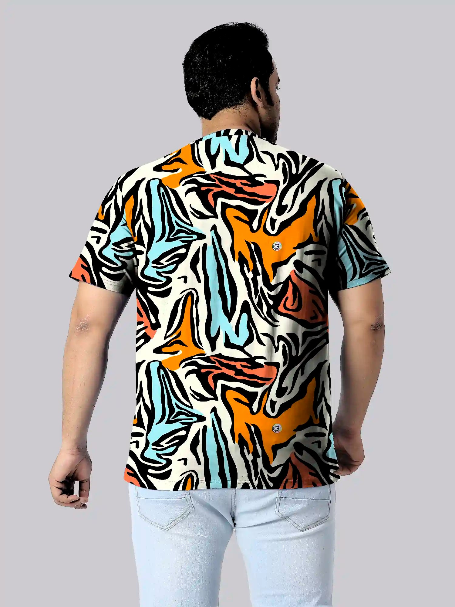 Animal Print Digital Printed Plus Size T-Shirt