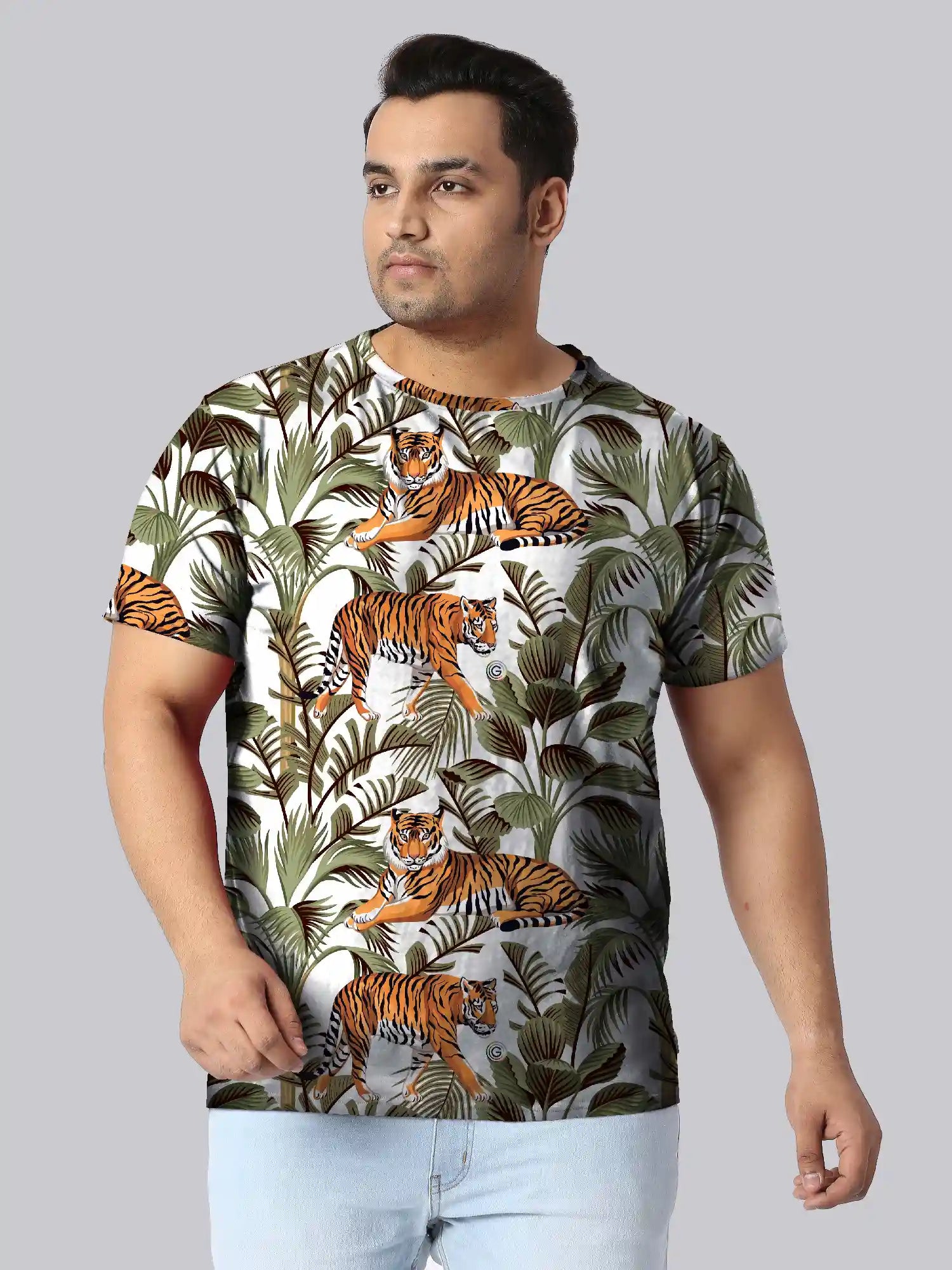Bengal Tiger Digital Printed Plus Size T-Shirt