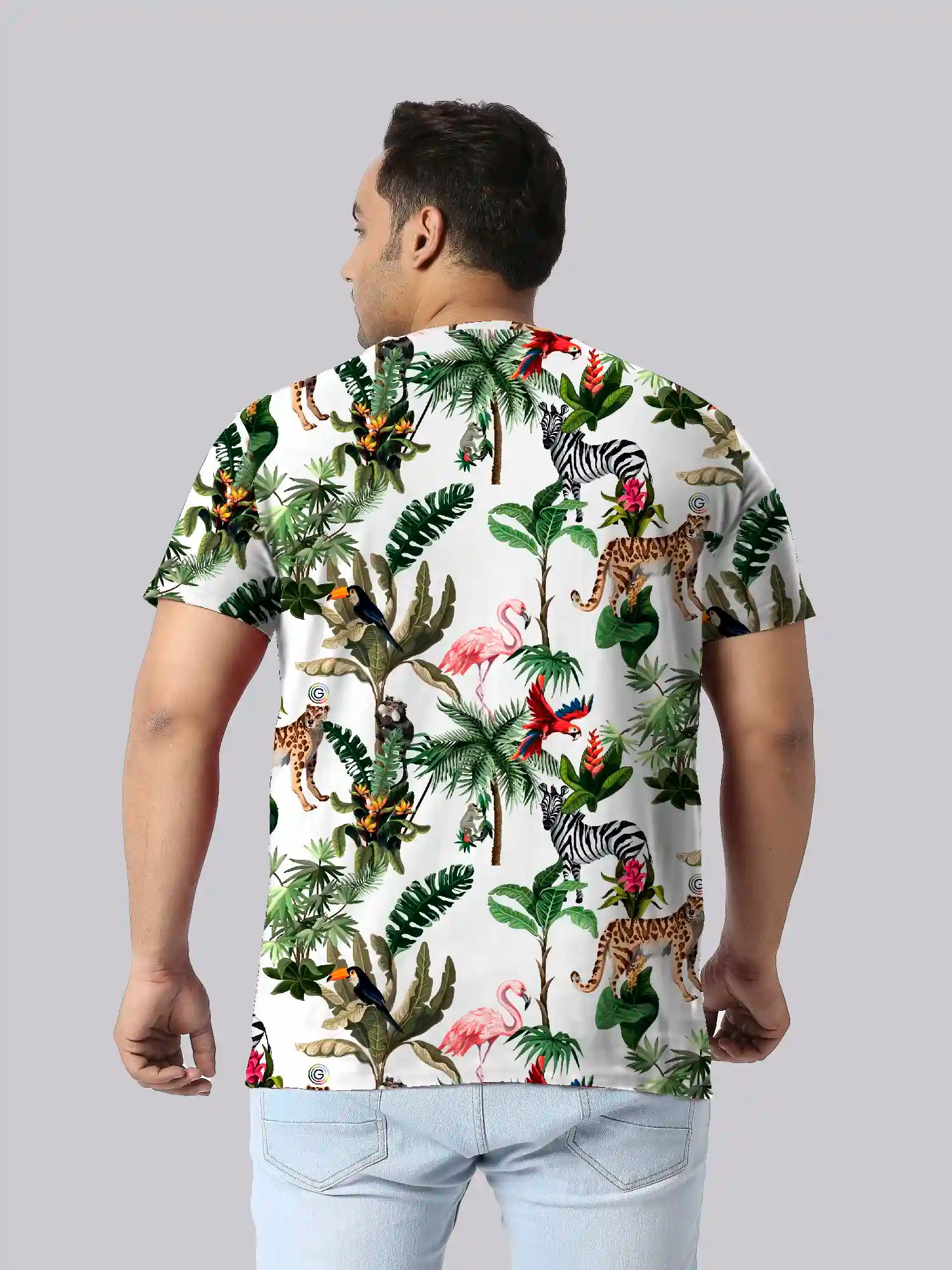 Jungle Animal Digital Printed Plus Size T-Shirt